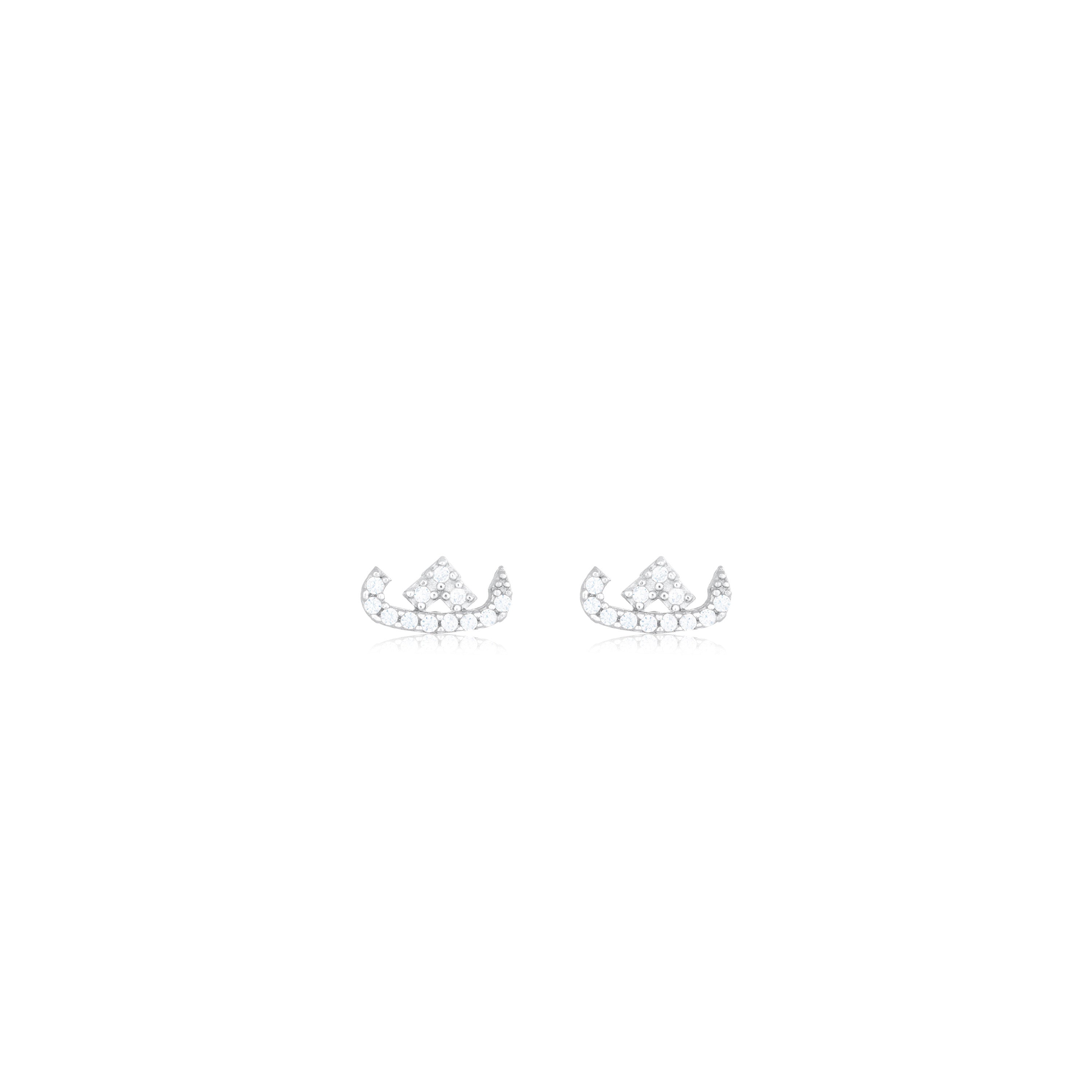 Cubic Zirconia Arabic Letter Stud Earring