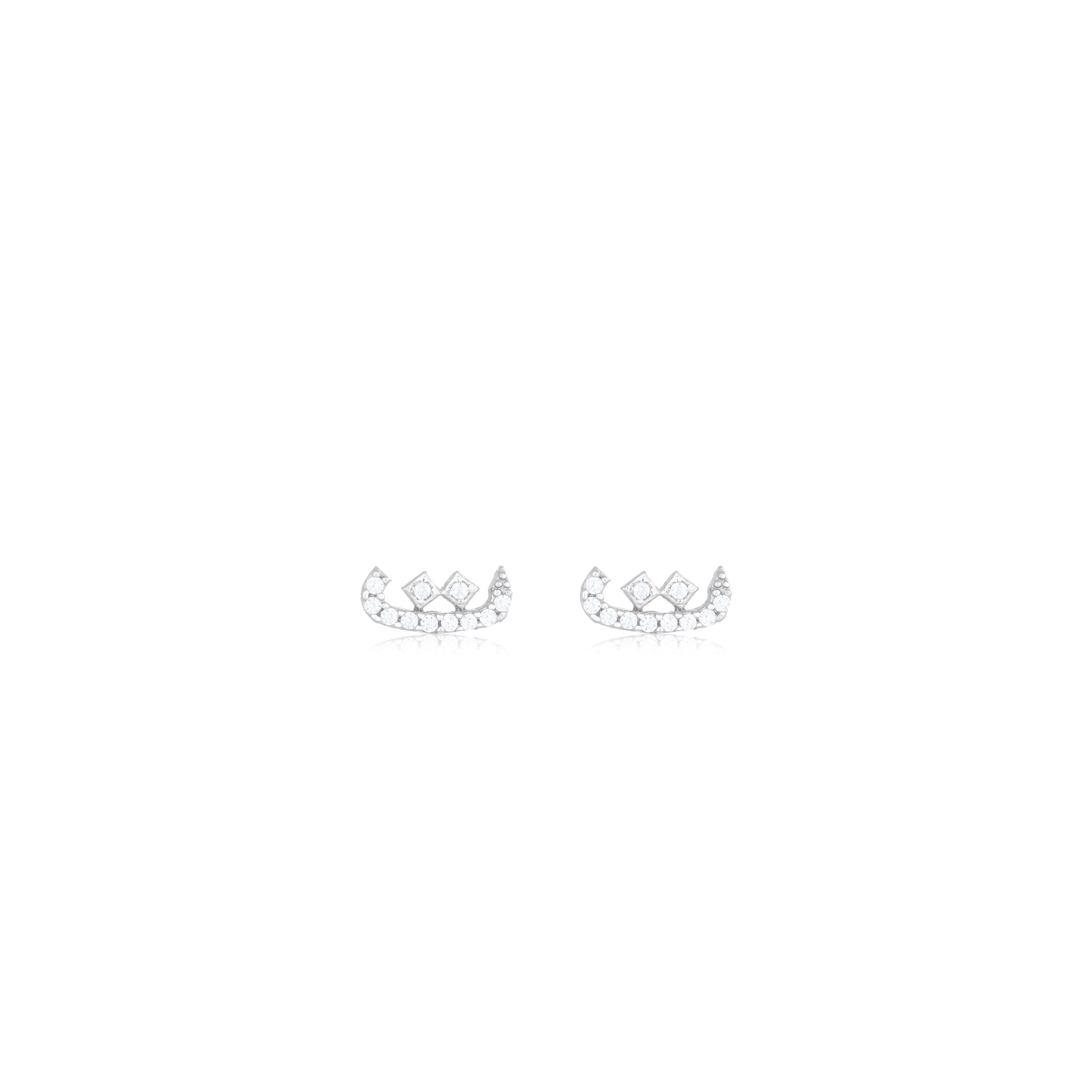 Cubic Zirconia Arabic Letter Stud Earring