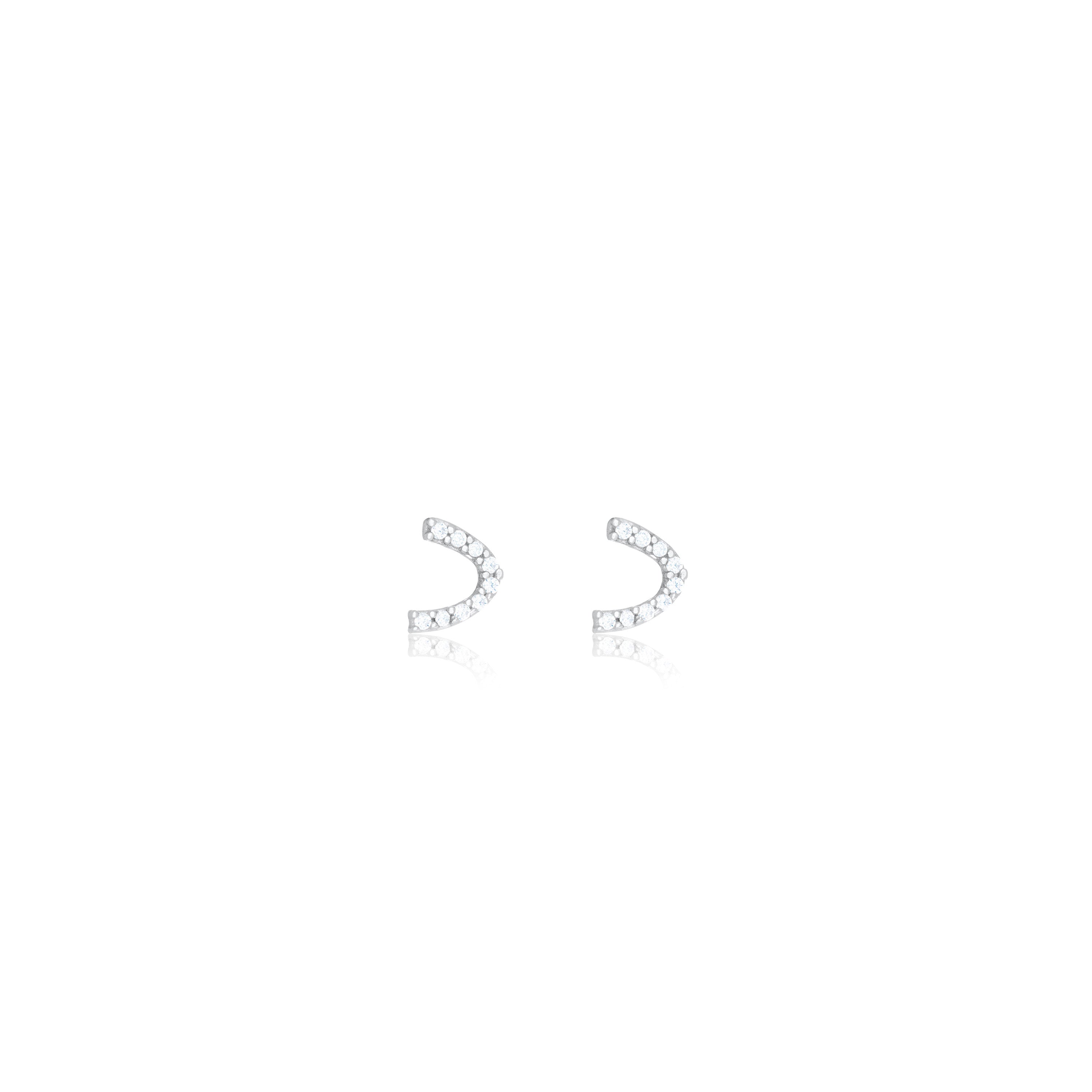 Cubic Zirconia Arabic Letter Stud Earring
