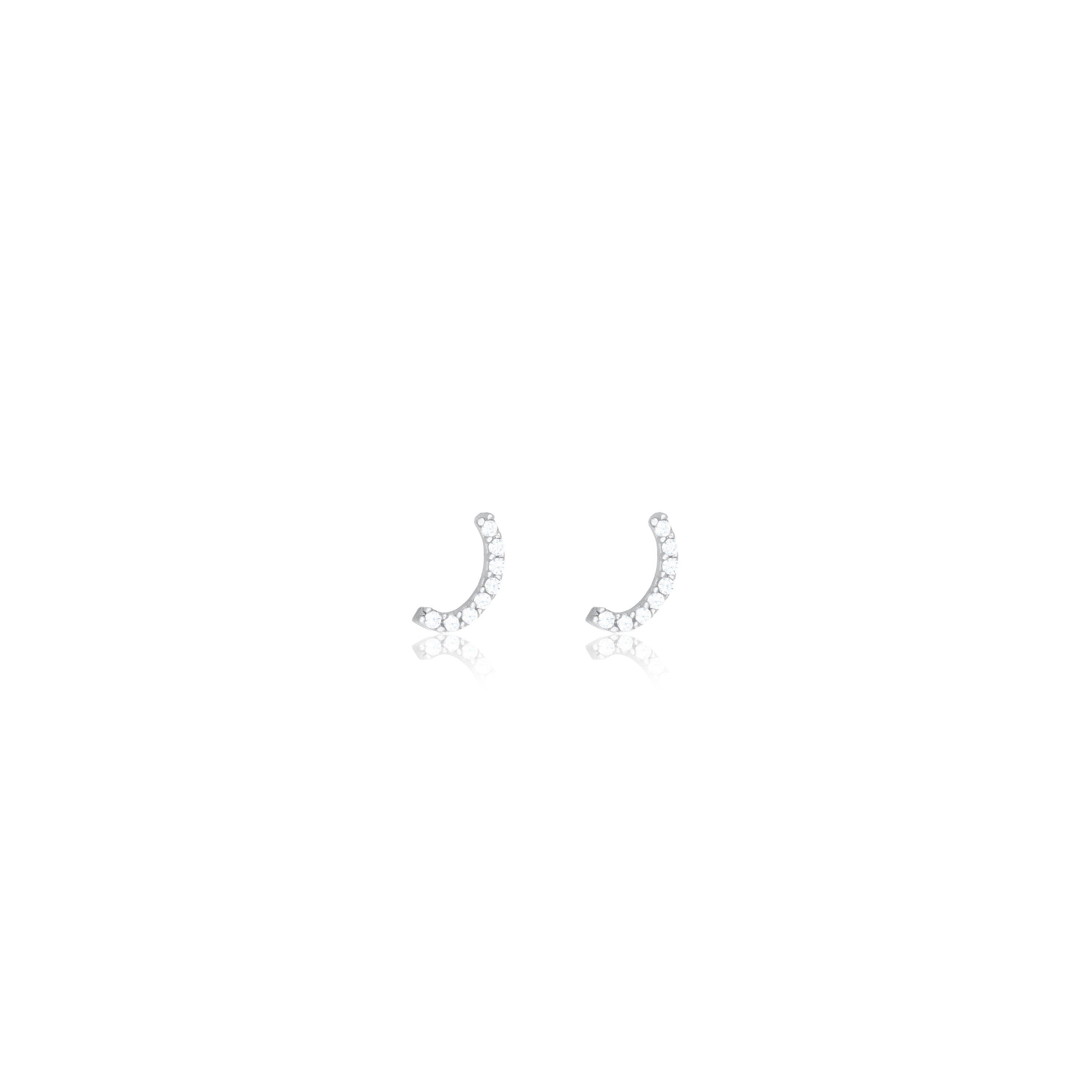 Cubic Zirconia Arabic Letter Stud Earring