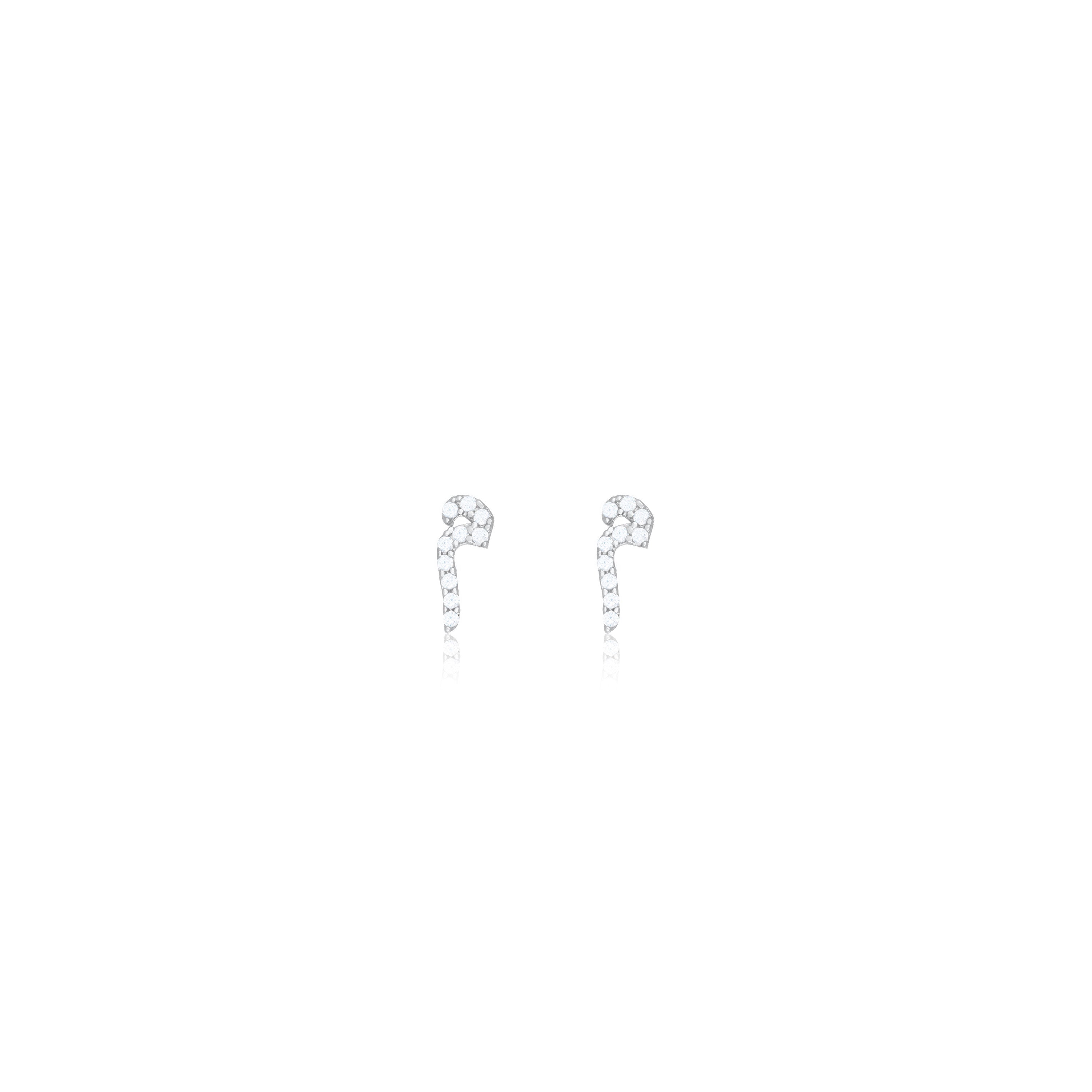 Cubic Zirconia Arabic Letter Stud Earring