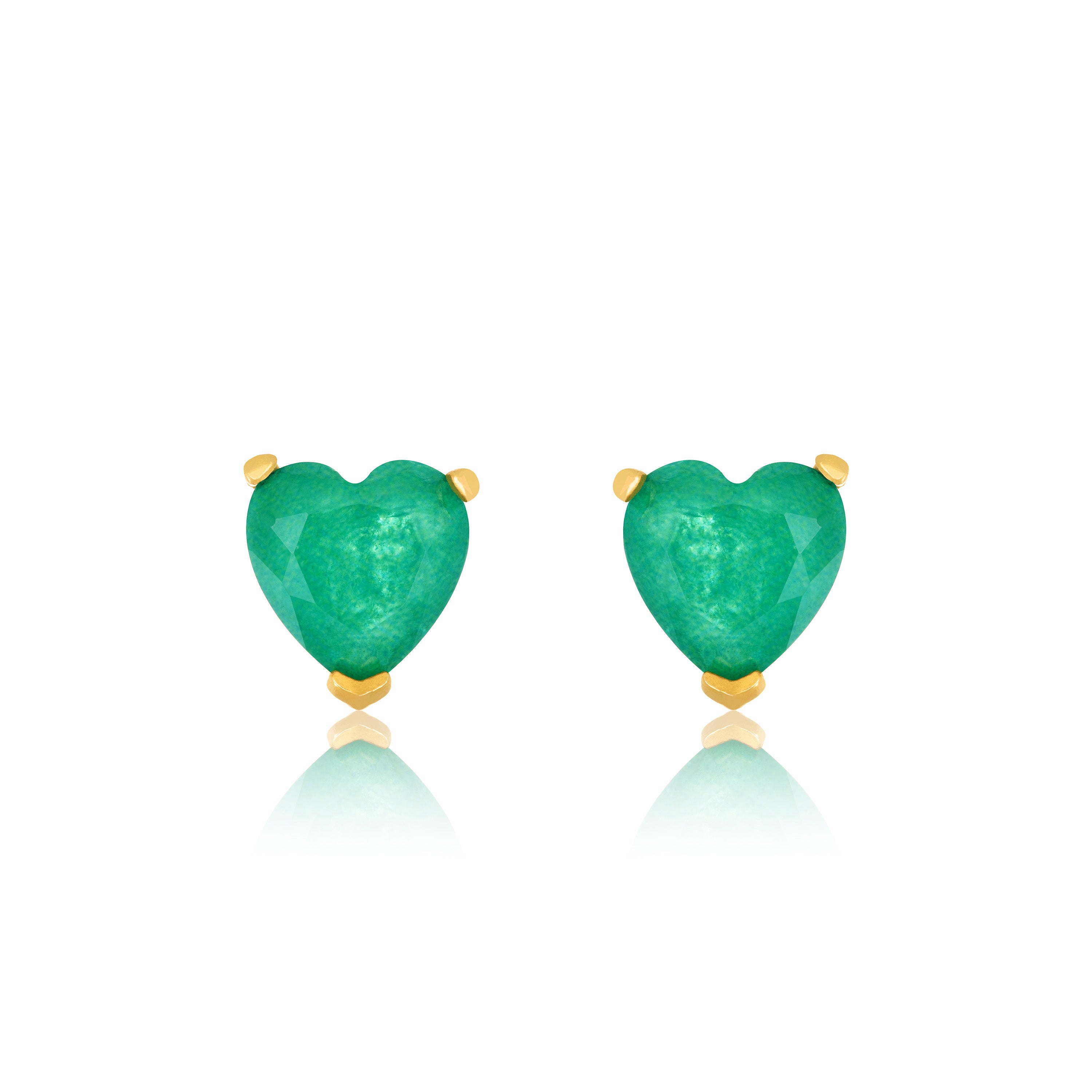 Cubic Zirconia Heart Stud Earring