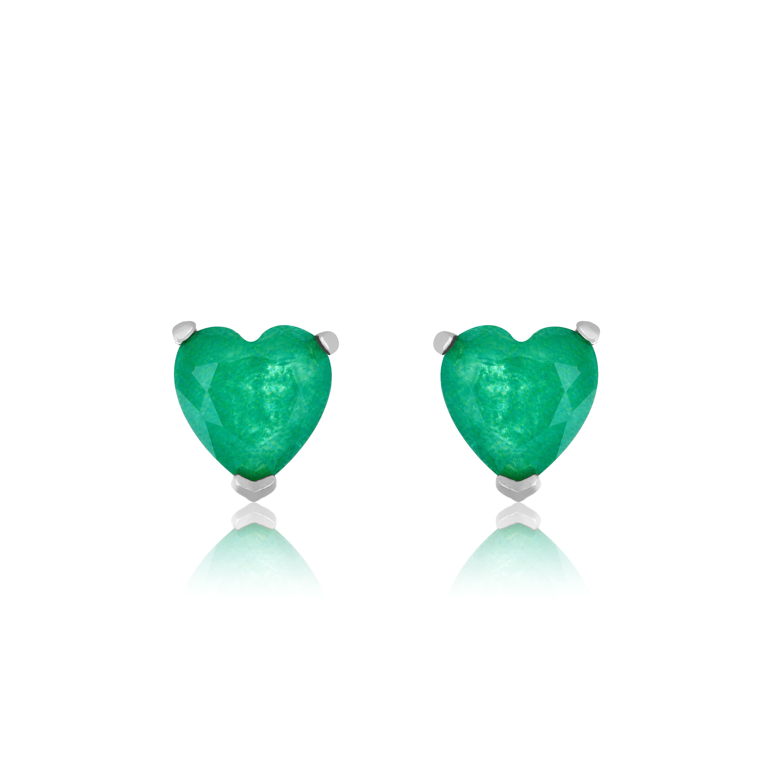 Cubic Zirconia Heart Stud Earring