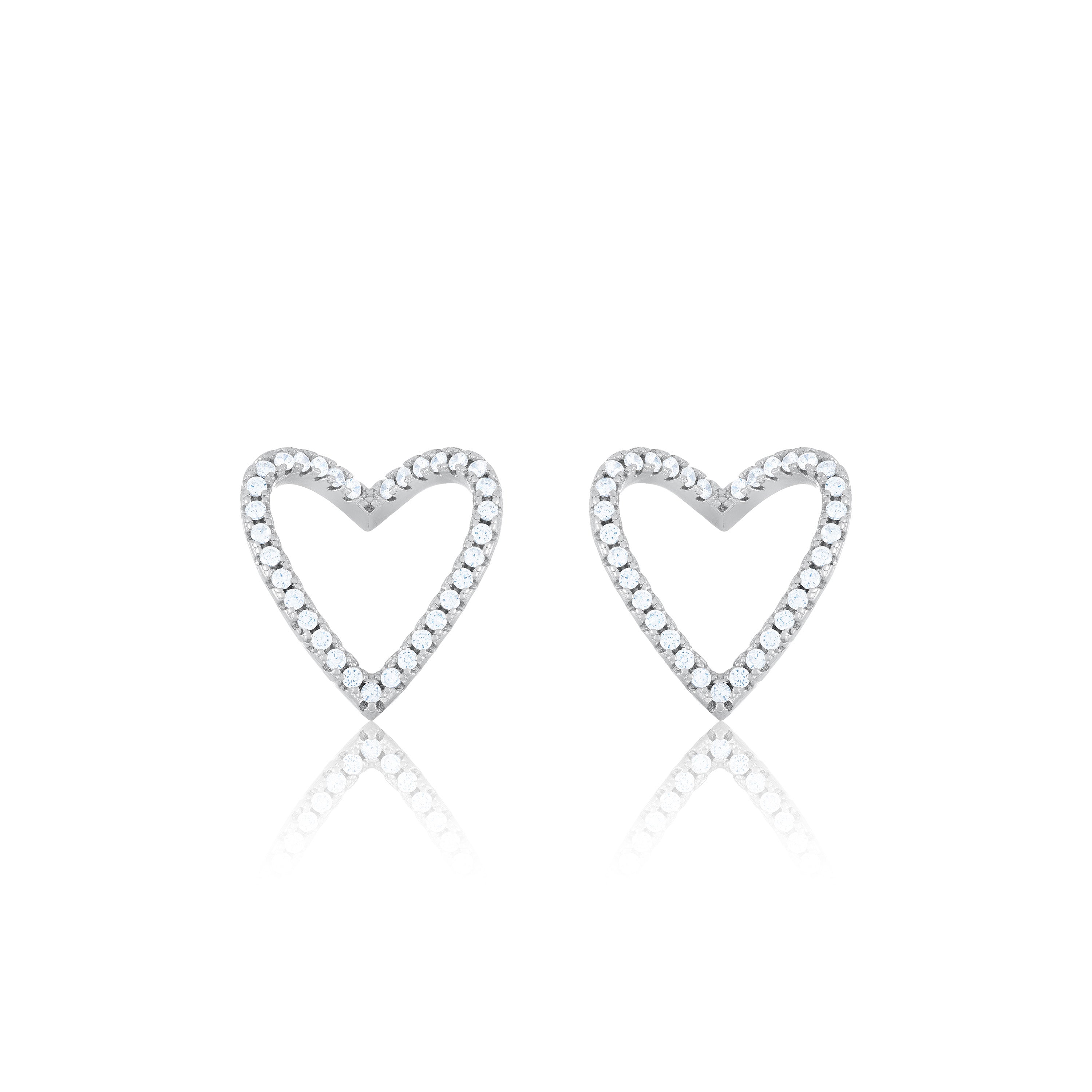 Cubic Zirconia Open Heart Earring