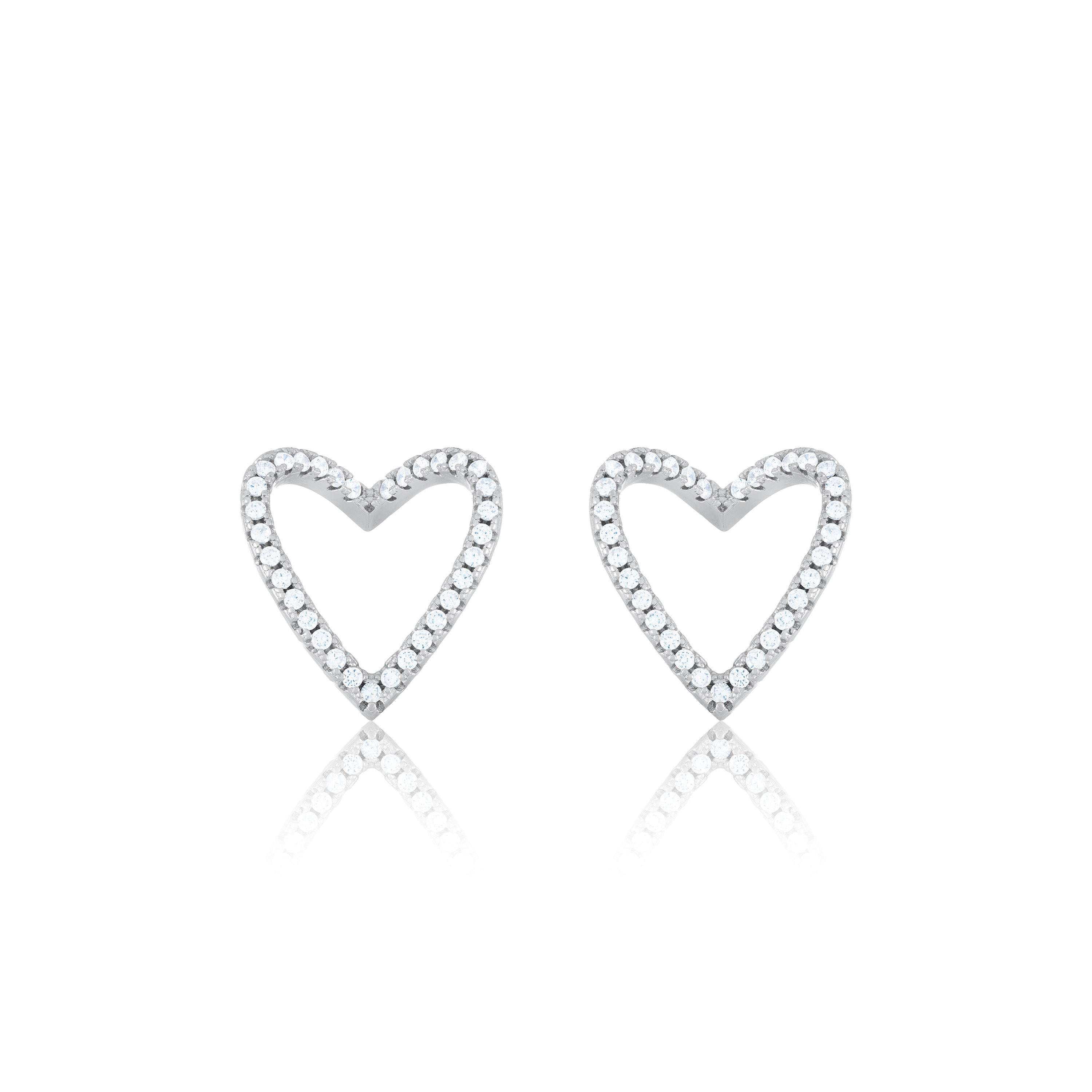 Cubic Zirconia Open Heart Earring