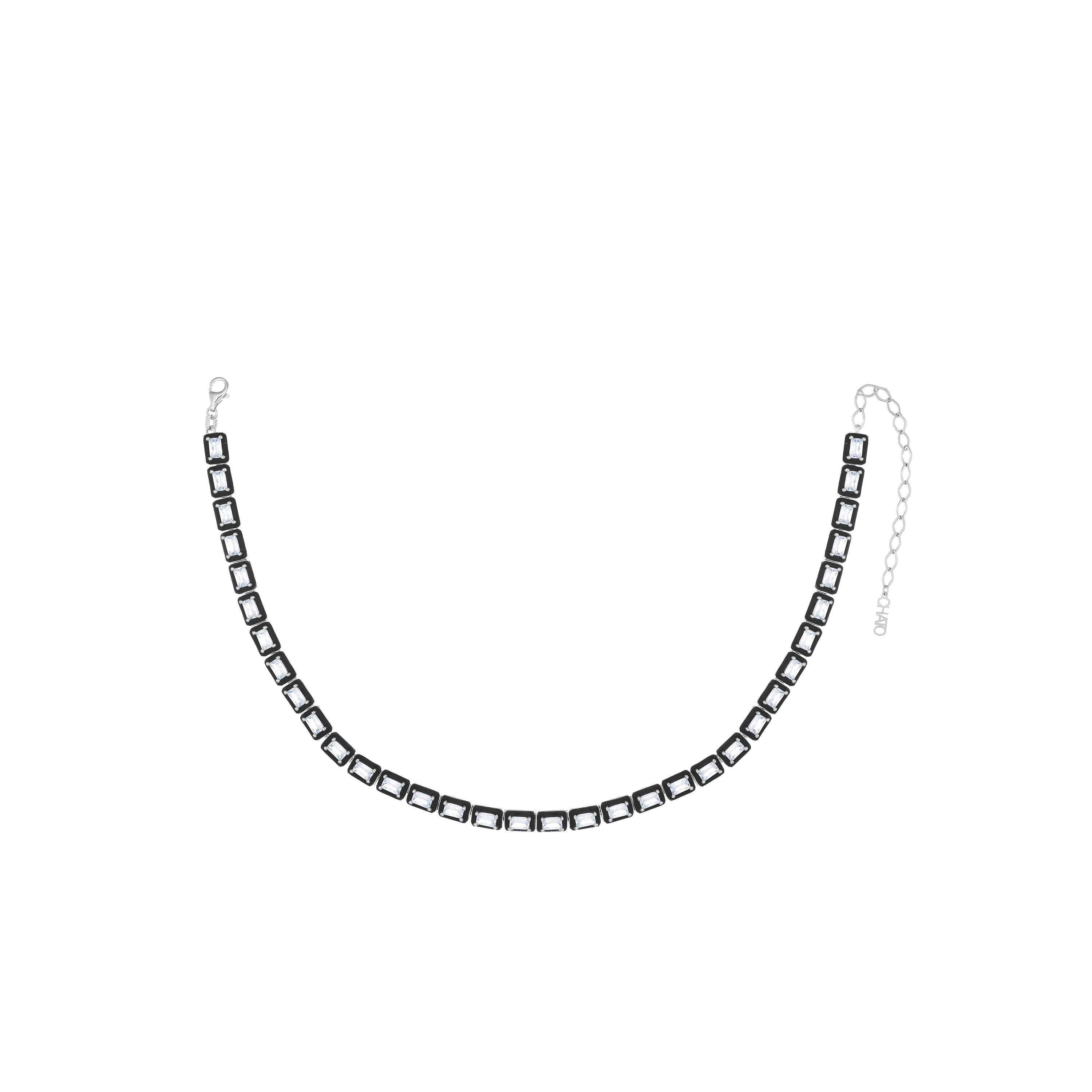 Enamel Frame Baguette Tennis Choker