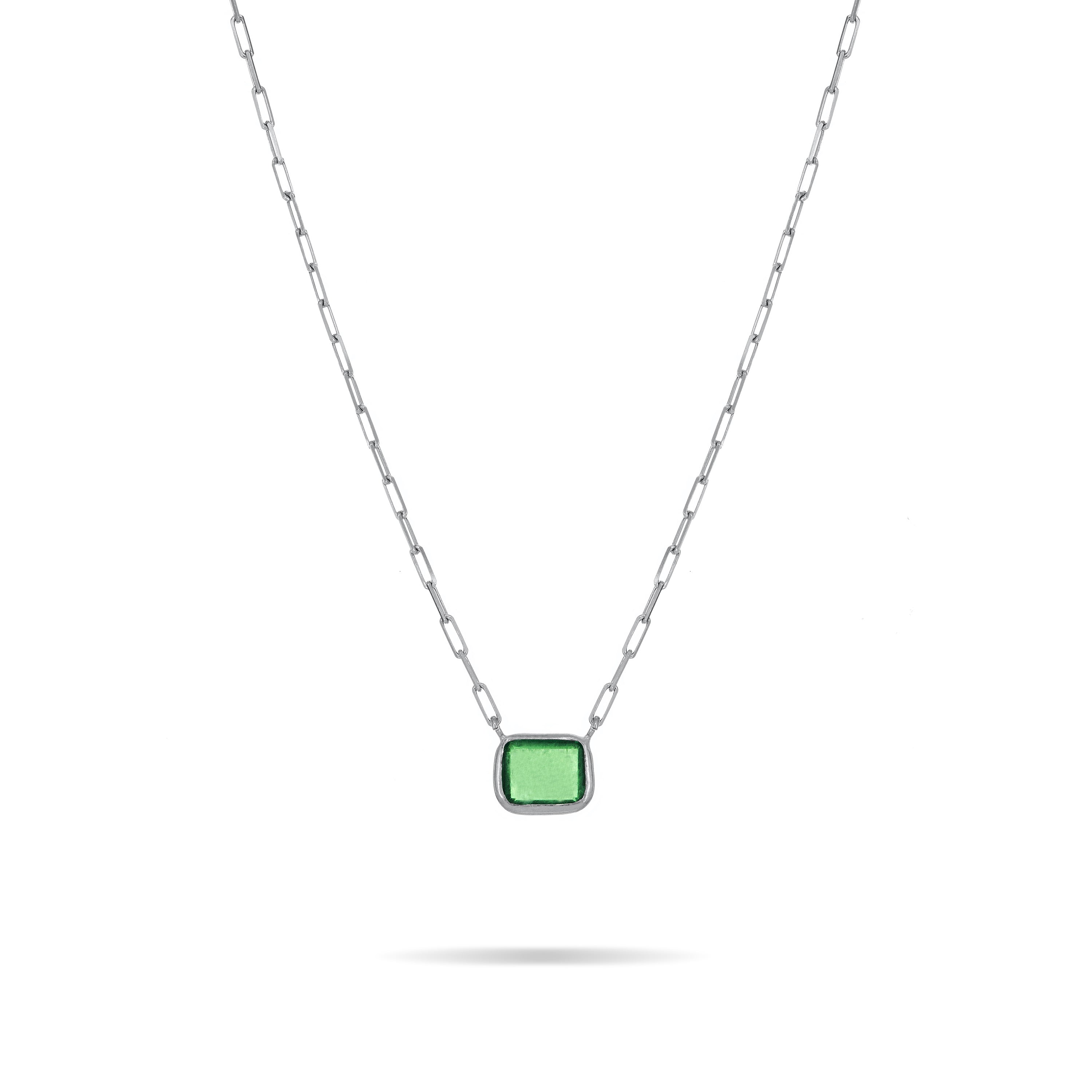 One Big Rectangle Paperclip Chain Necklace