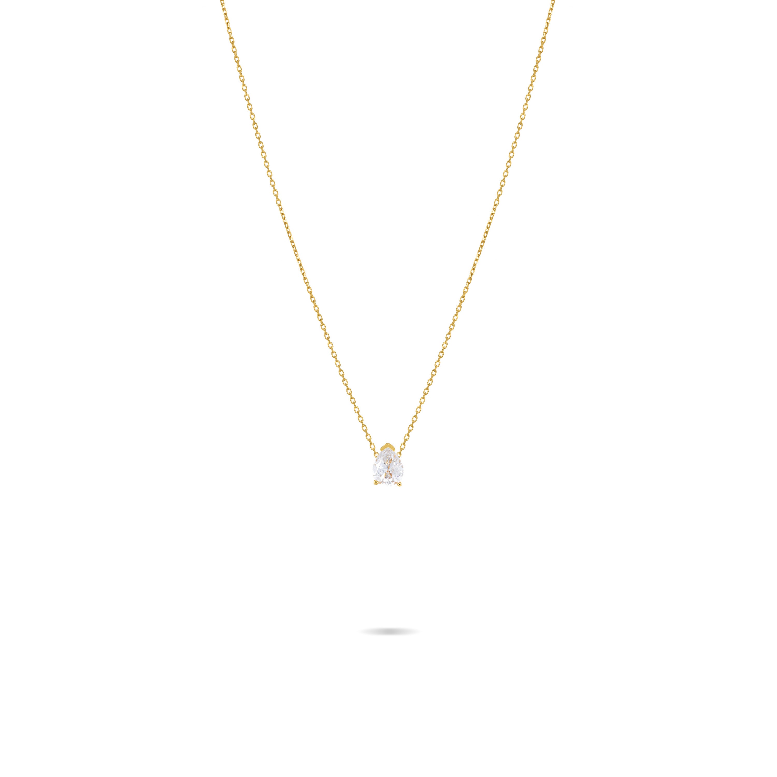 One Teardrop Chain Choker - Gold White