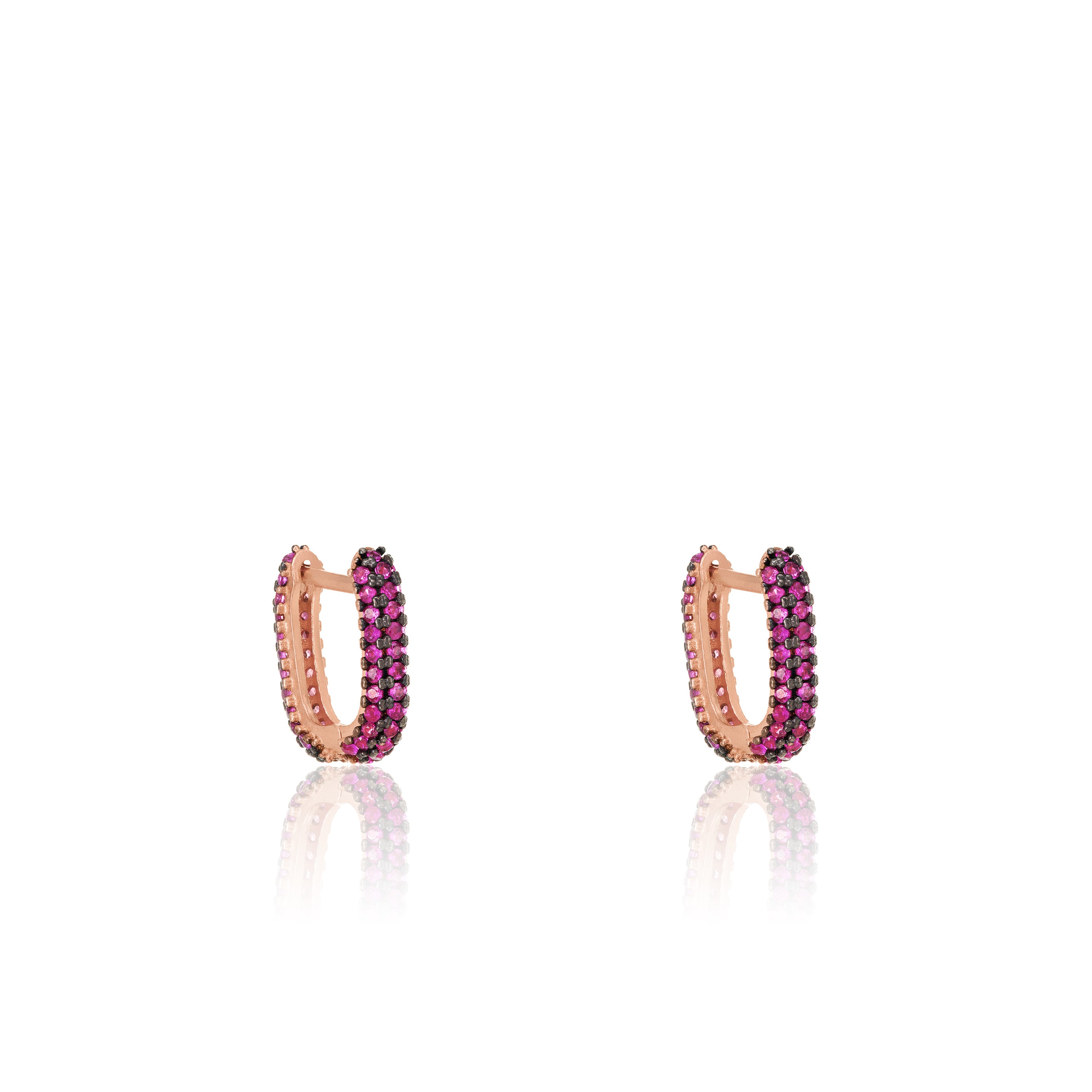 Pave Paperclip Hoop Earring