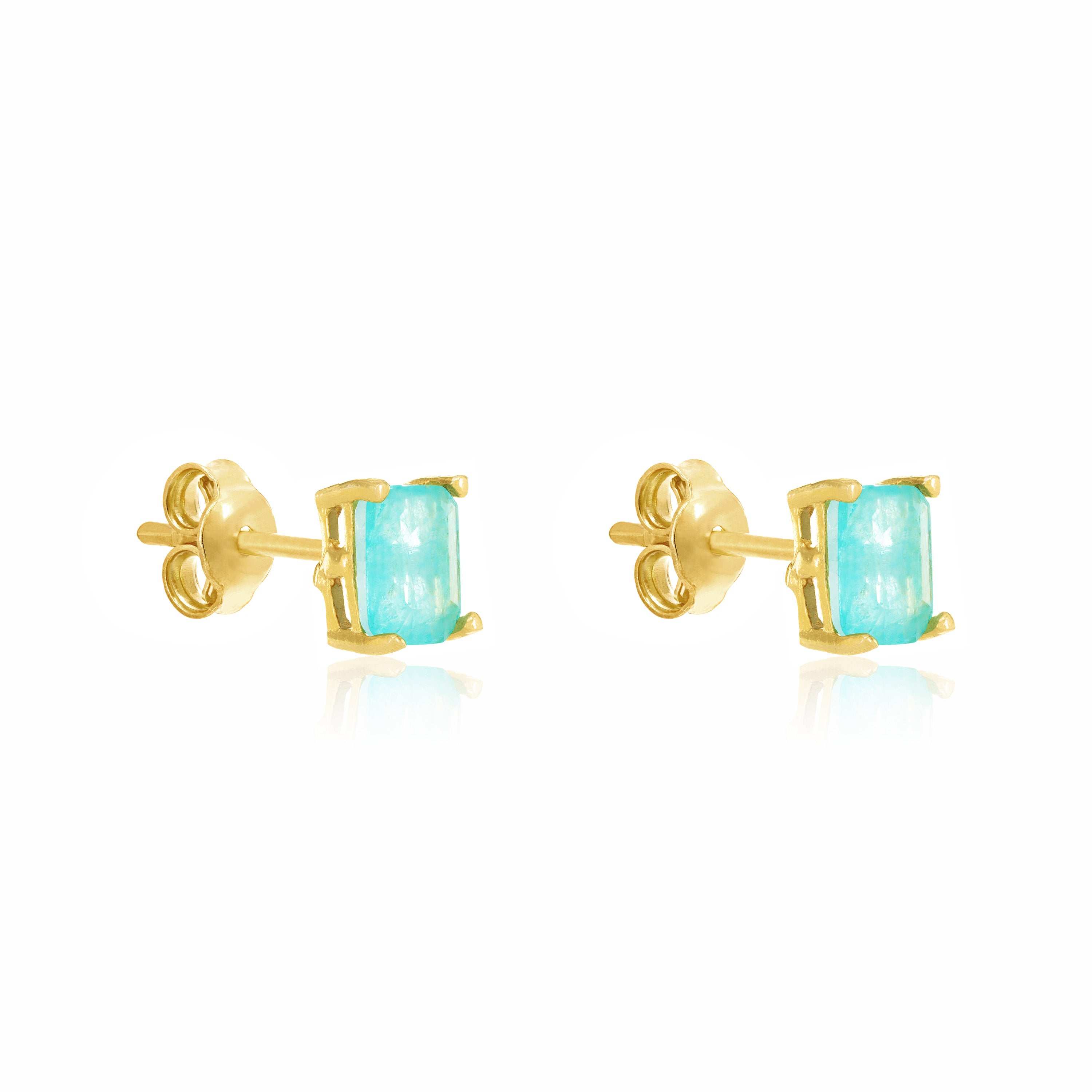 Rectangle Moissanite Stud Earring