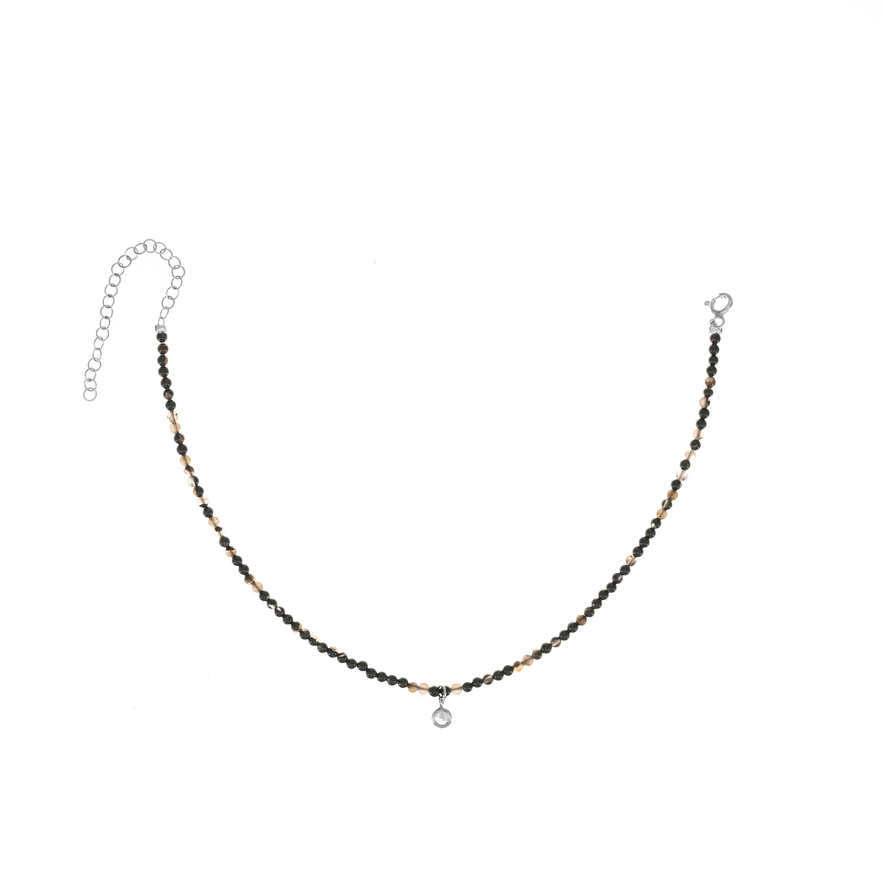 Semi-Precious Beads With One Bezel Drop Anklet