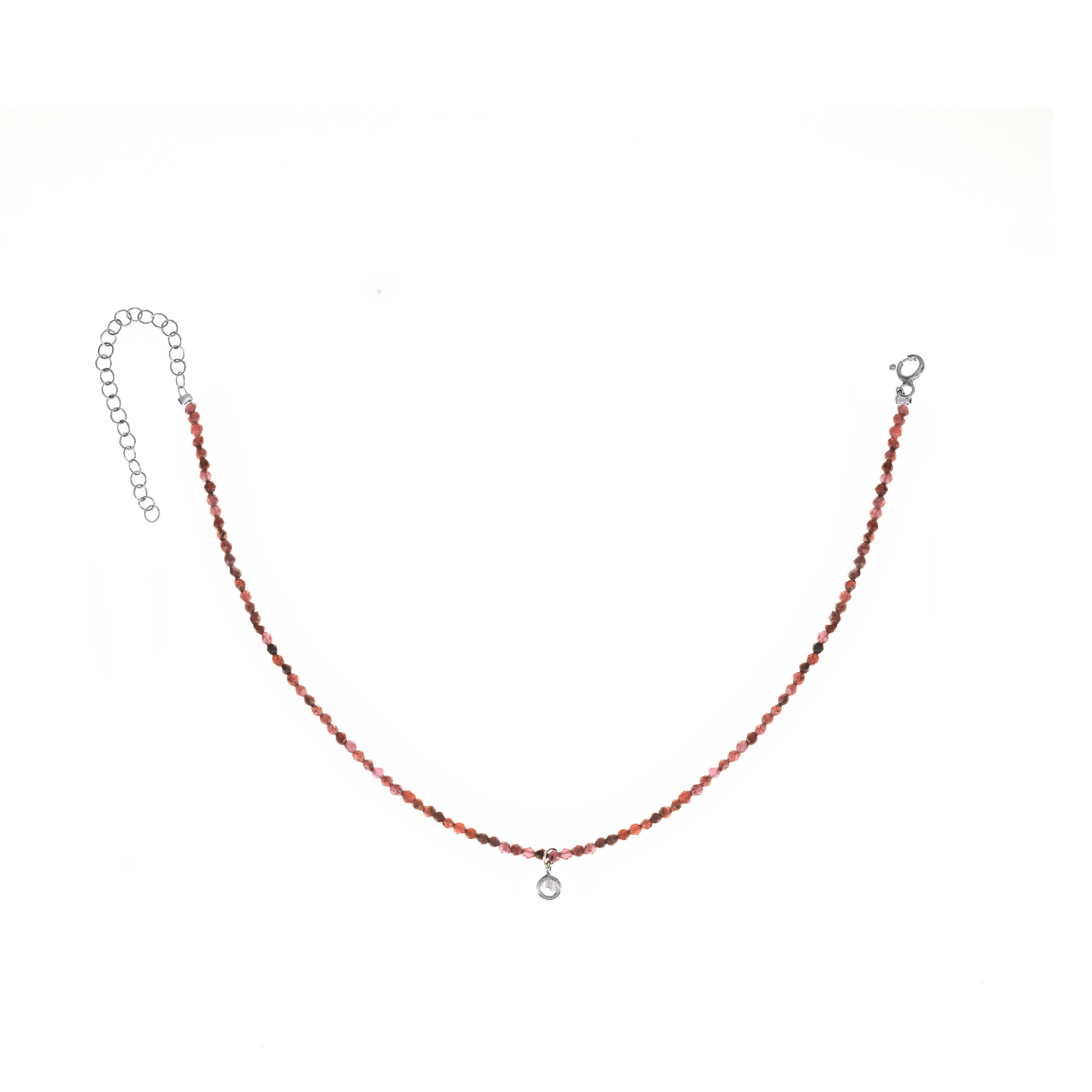 Semi-Precious Beads With One Bezel Drop Anklet