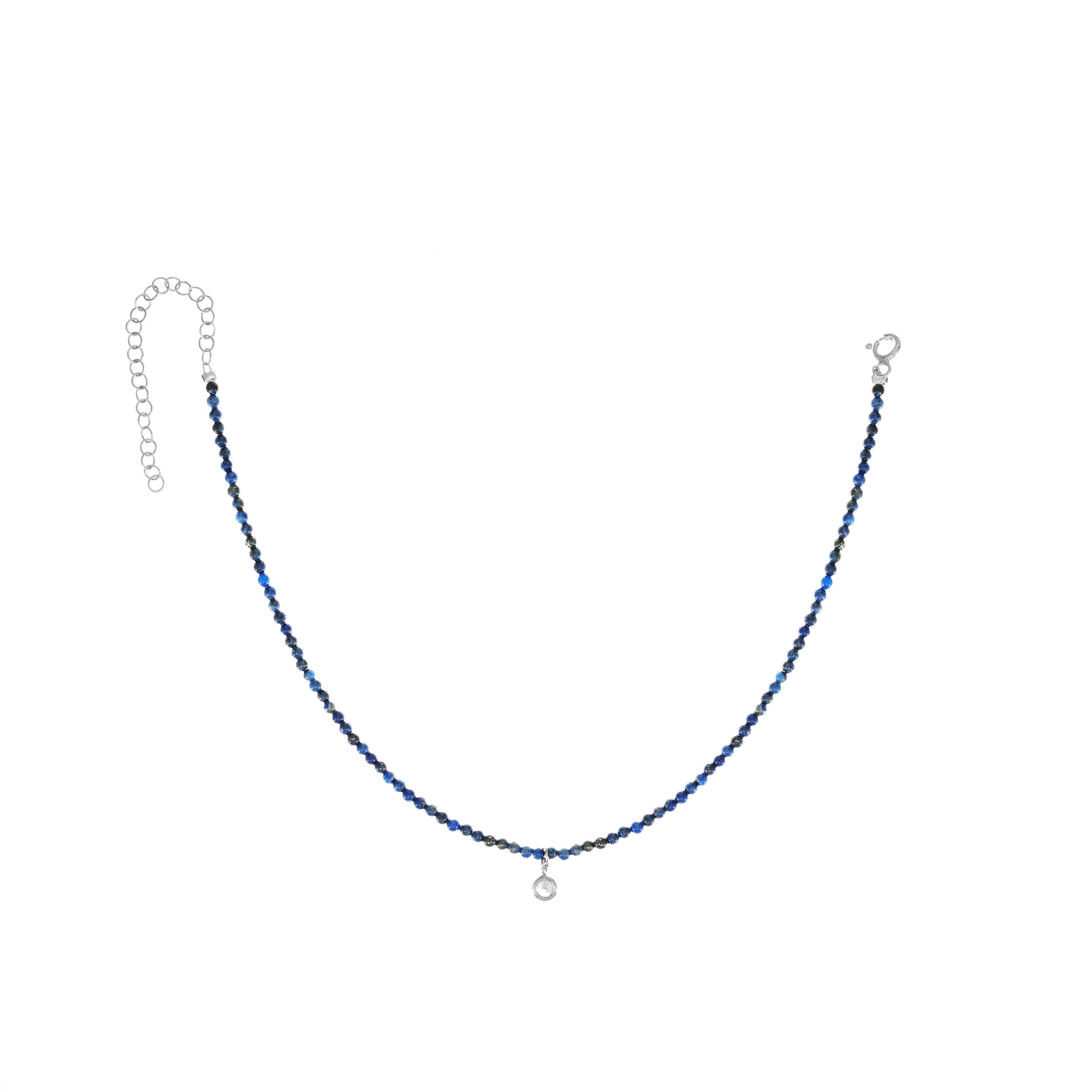 Semi-Precious Beads With One Bezel Drop Anklet