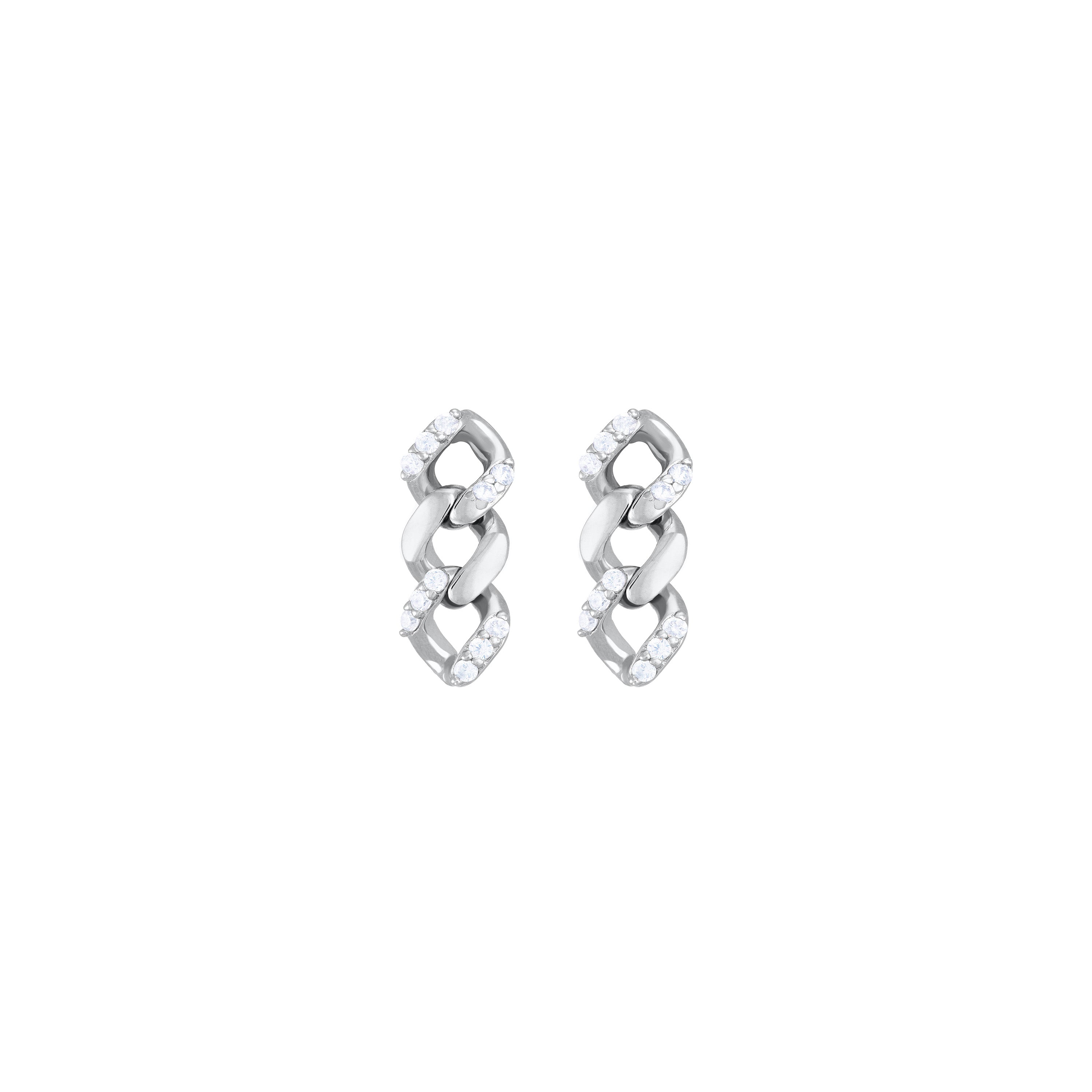 Short Cubic Zirconia Cuban Chain Earring