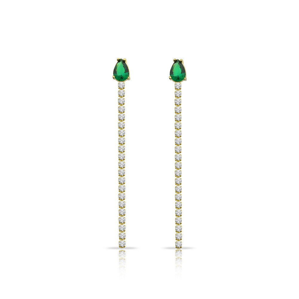 Tennis Earring With Teardrop
