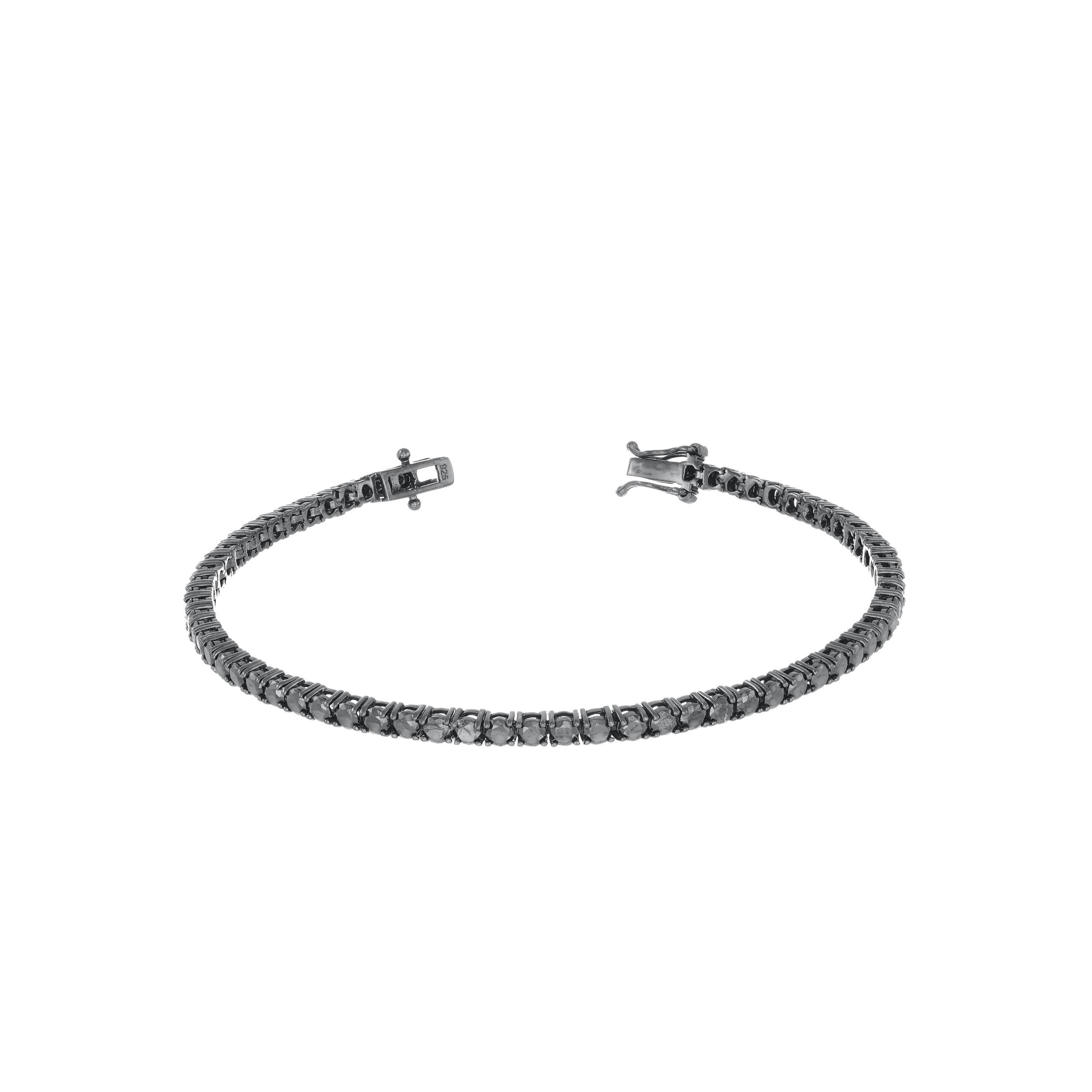 Tennis Bracelet With Box Clasp - Black Rhodium - 3mm