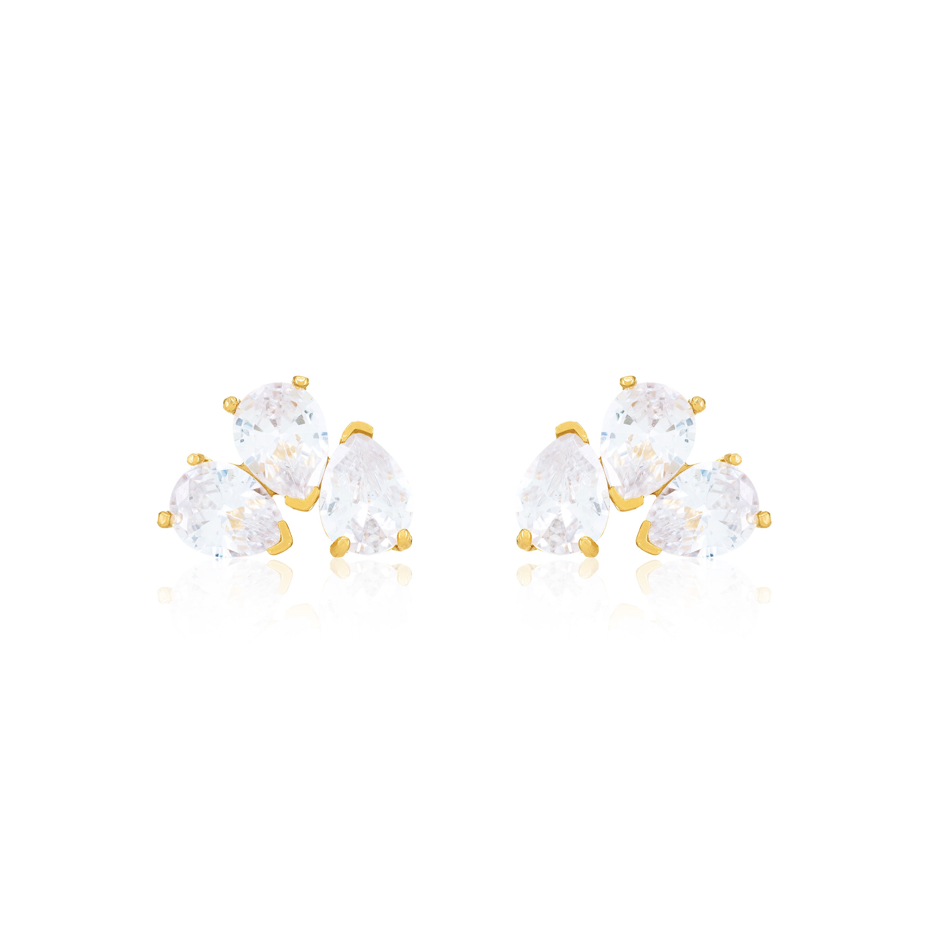 Triple Teardrop Stud Earring