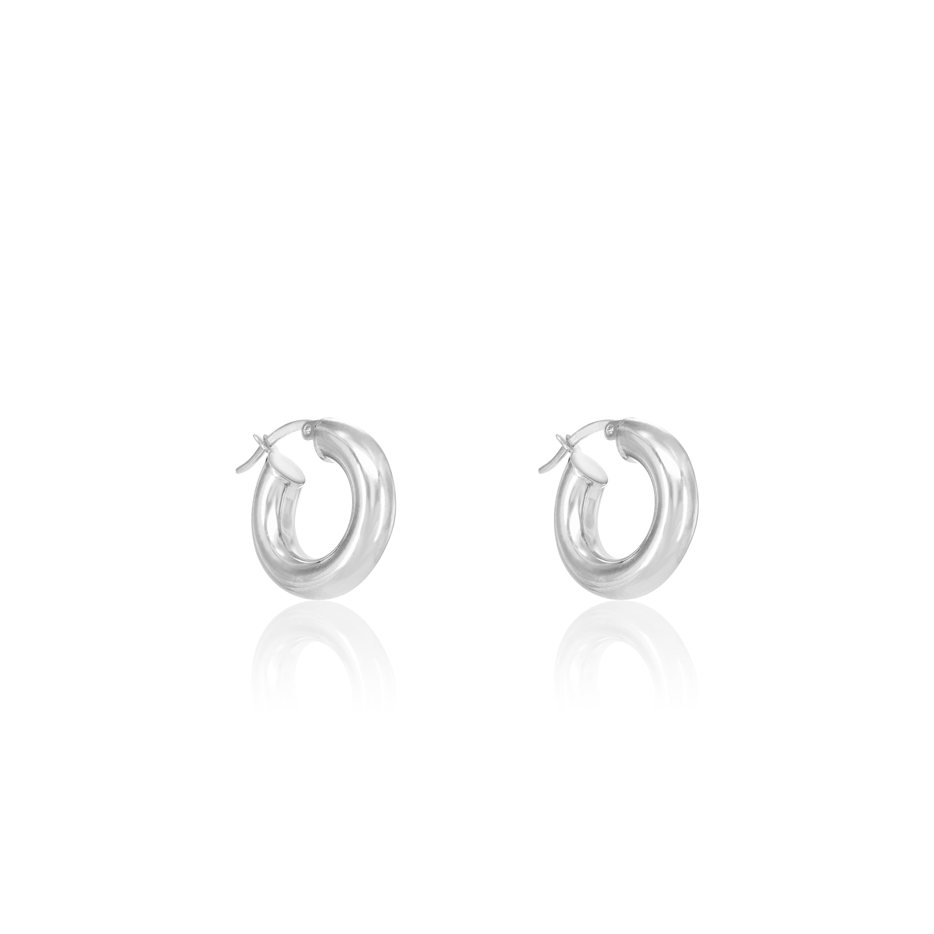 Tube Hoop Earrings - Silver