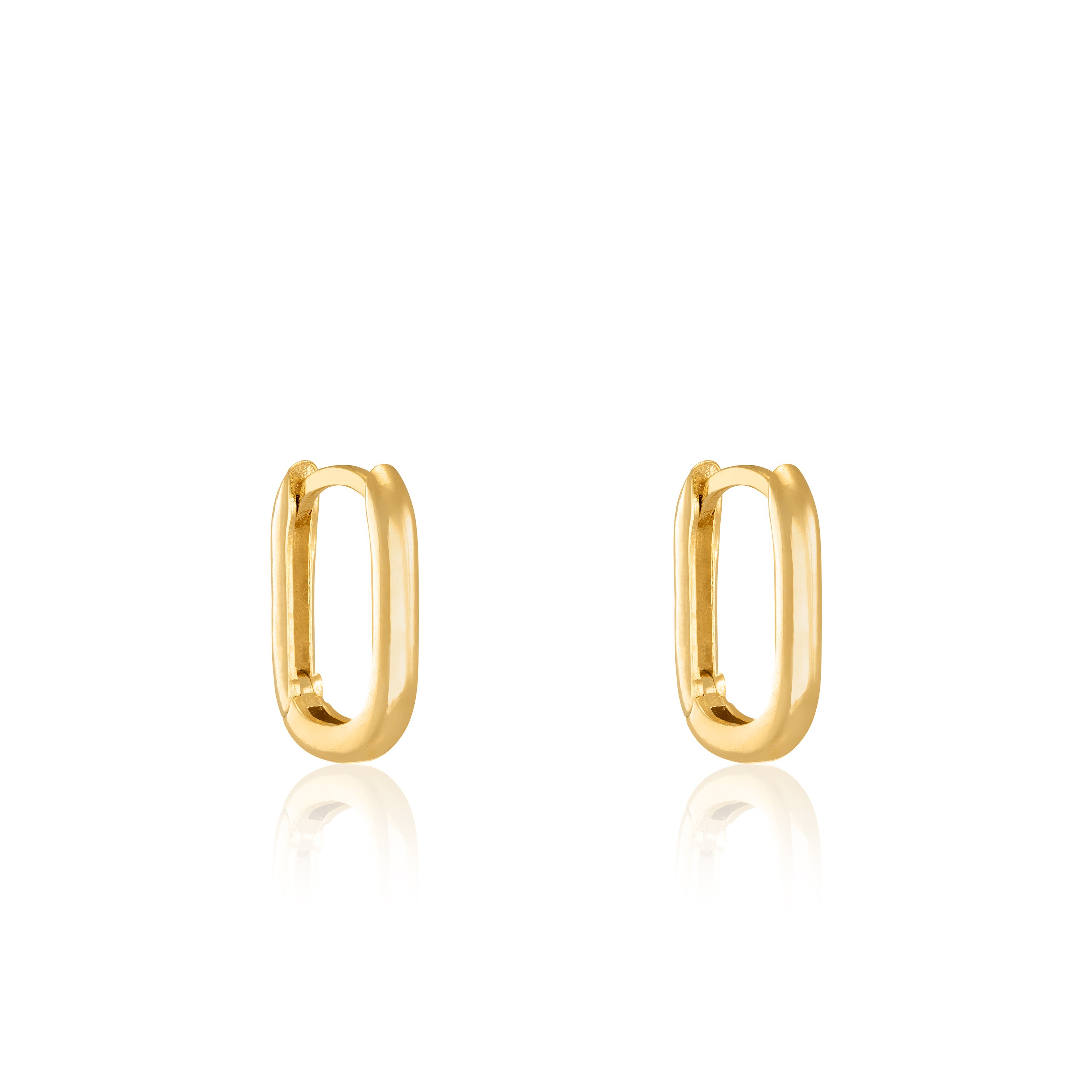 U Shape Hoop Earrings - Gold Short