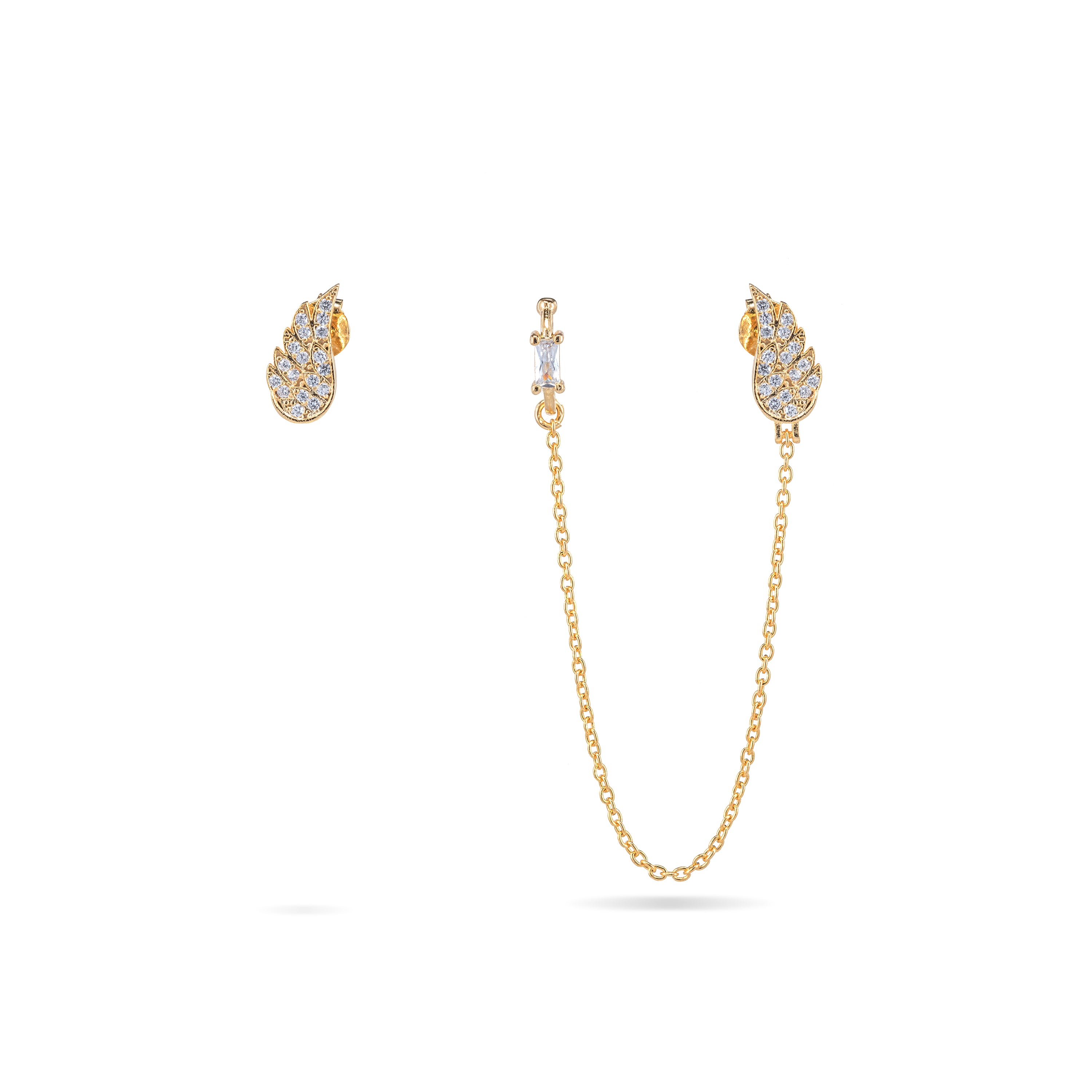 Angel Wing Chain Earring And Stud