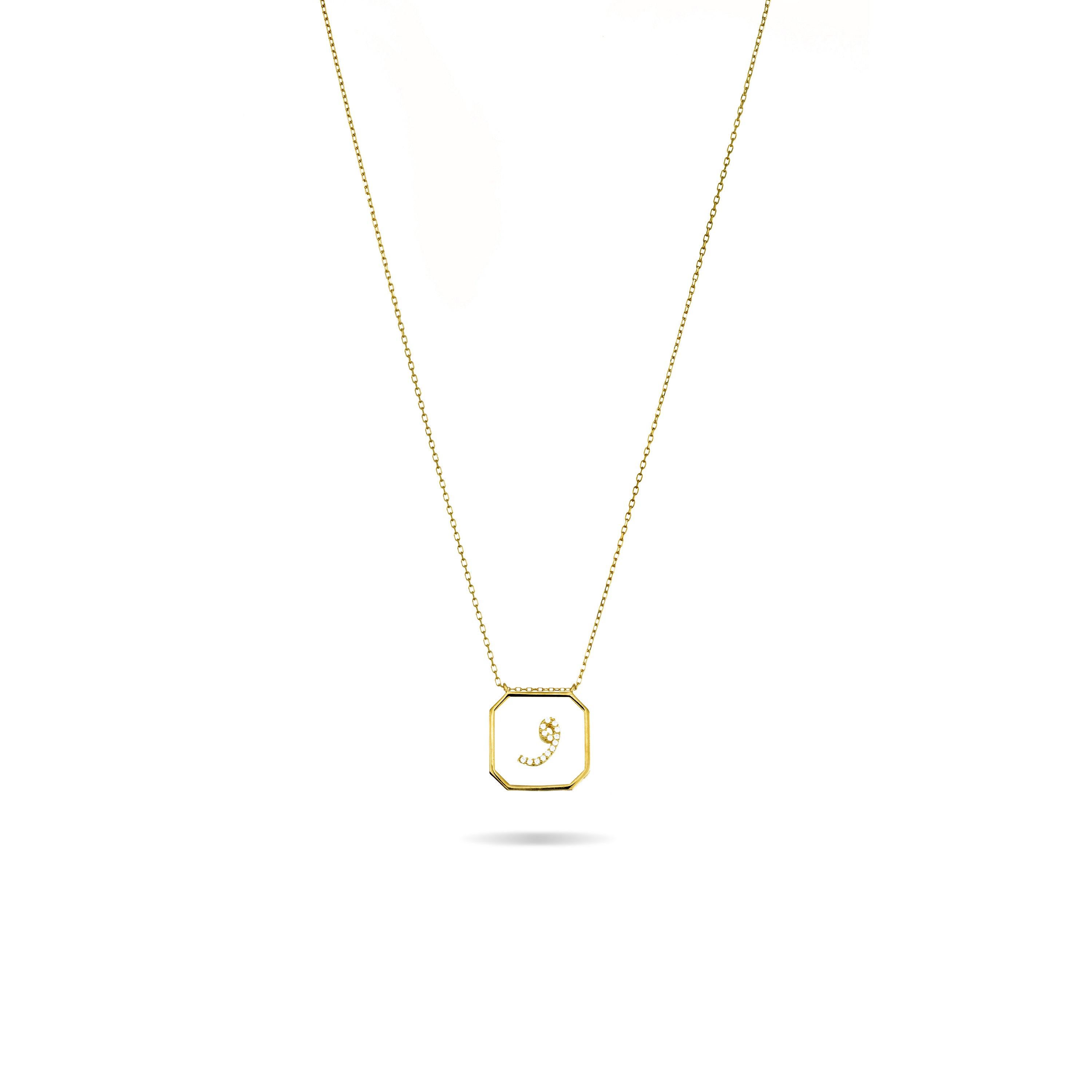Arabic Letter Square Plexiglass Necklace