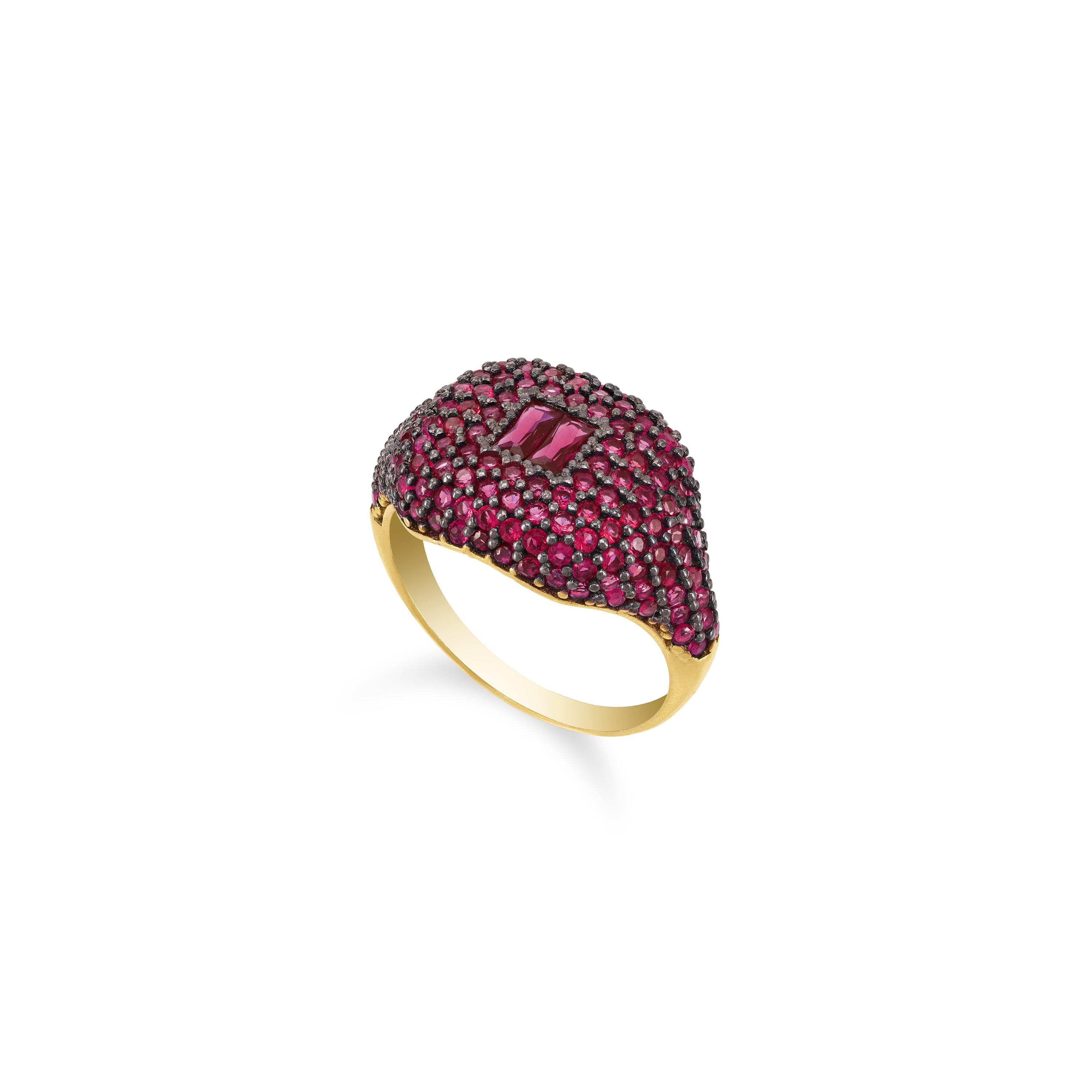 Baguette Centered Cubic Zirconia Dome Ring