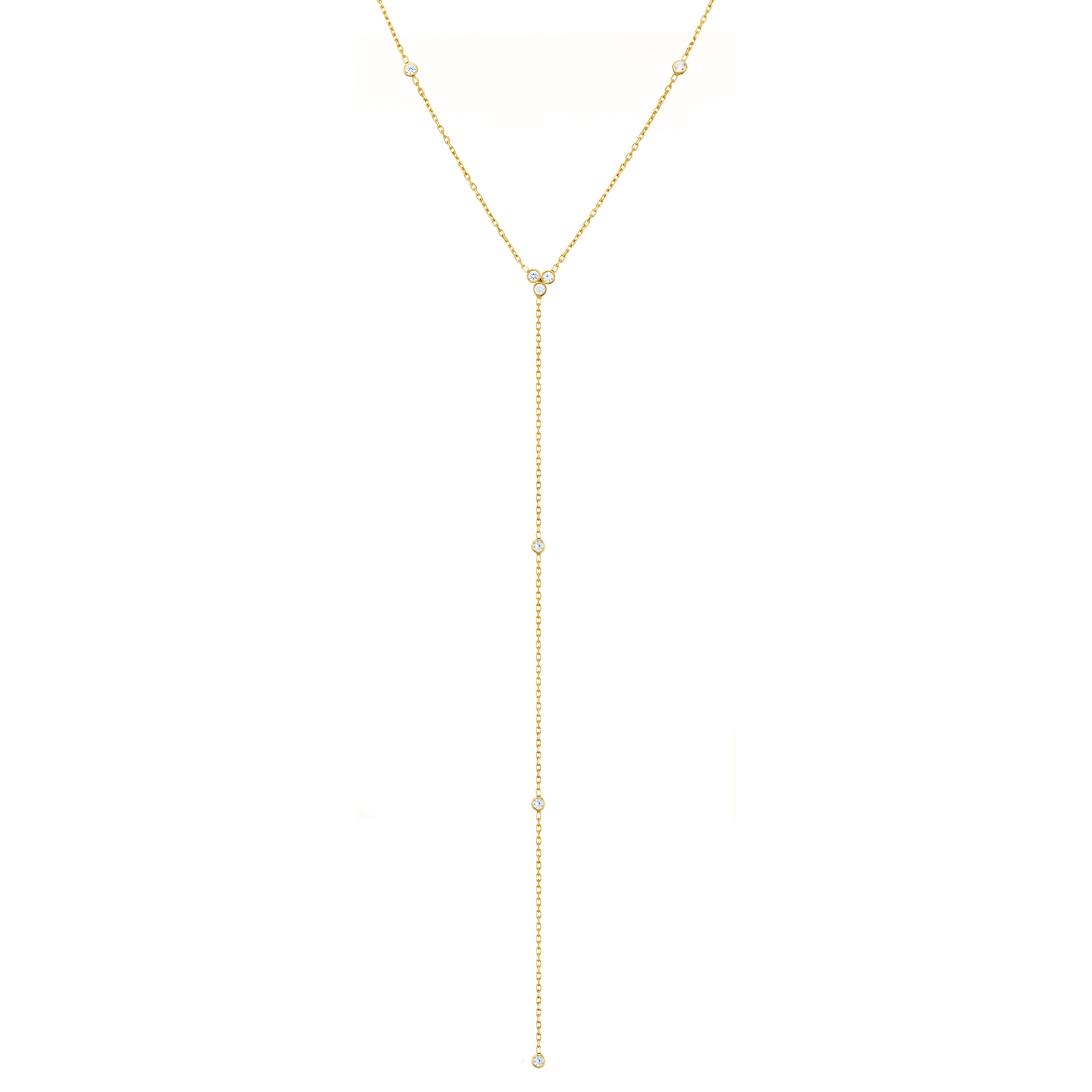 Bezel Lariat Necklace