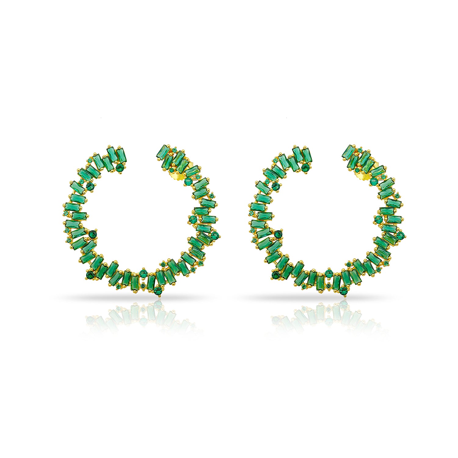 Big Baguette Spiral Earring
