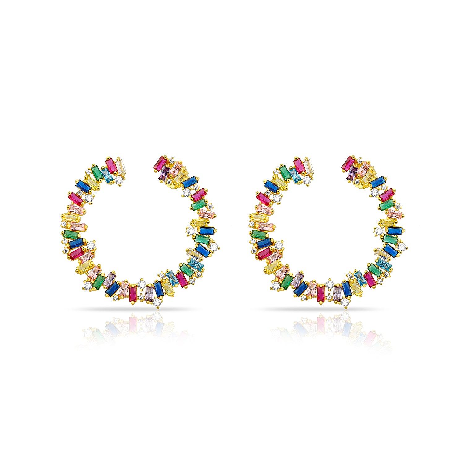 Big Baguette Spiral Earring
