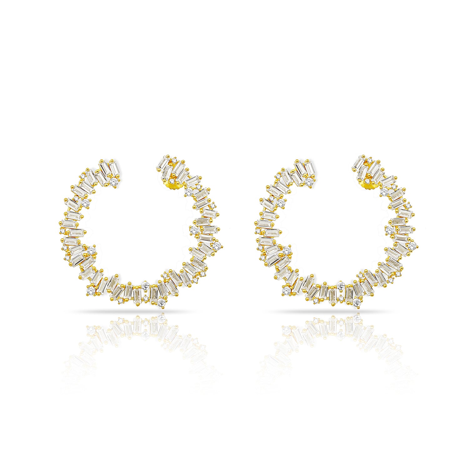 Big Baguette Spiral Earring