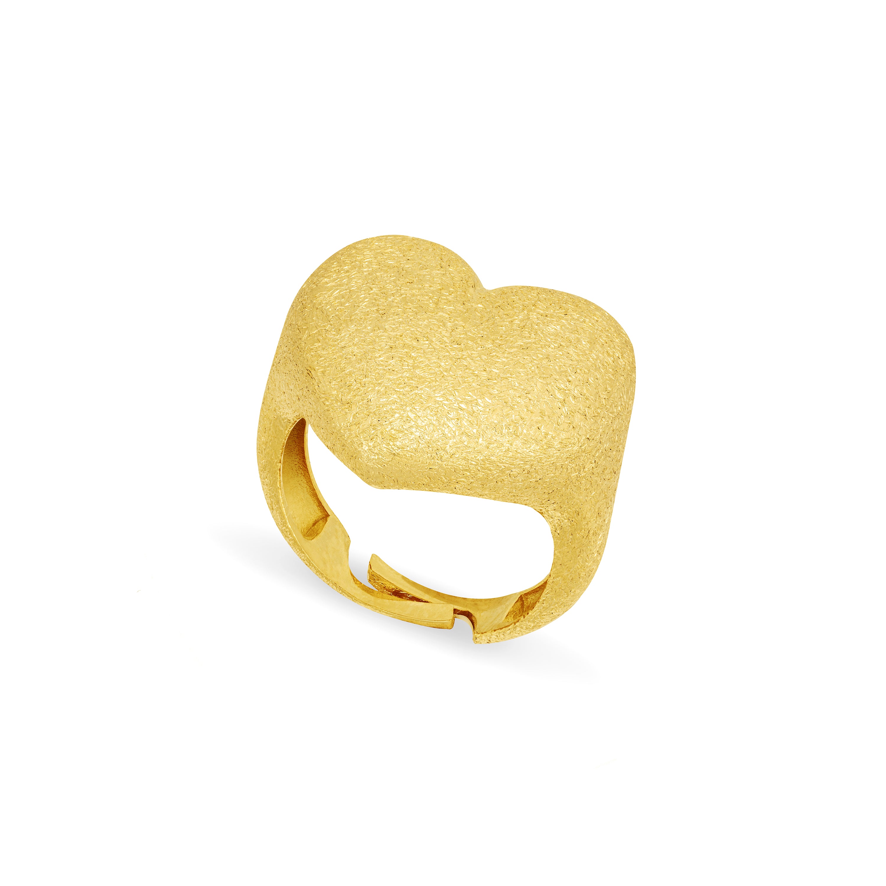 Brushed Heart Shape Ring