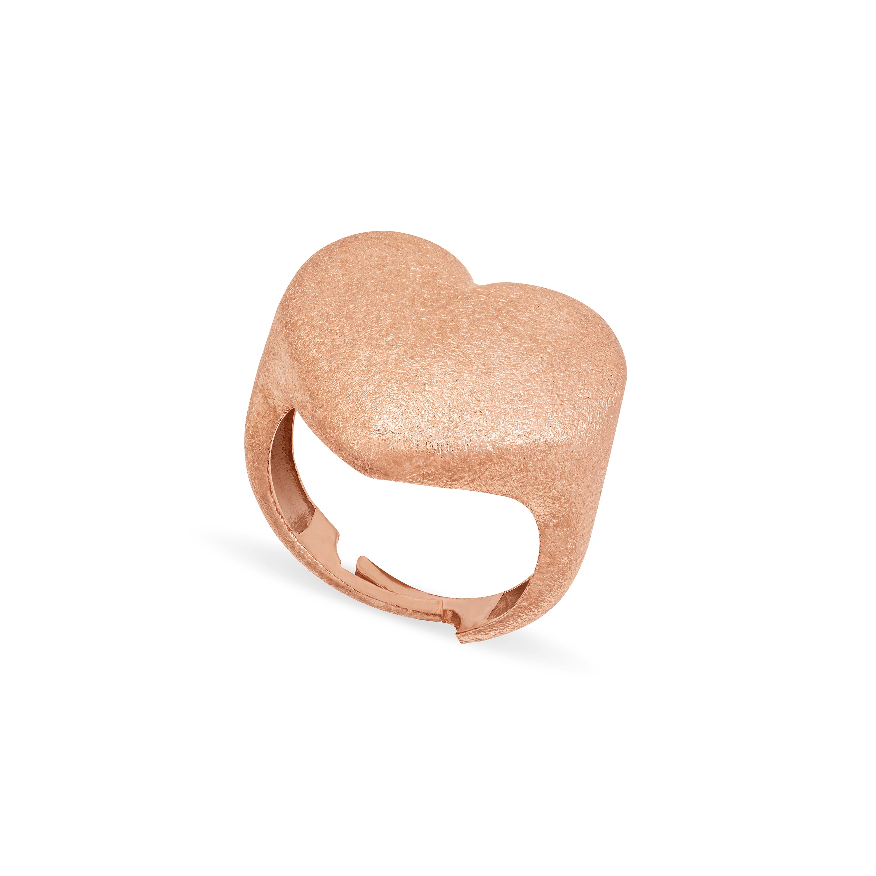 Brushed Heart Shape Ring