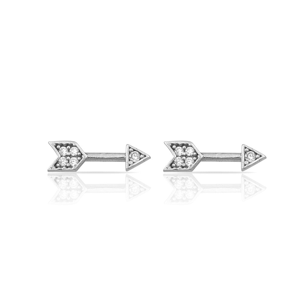 Cubic Zirconia Arrow Stud Earring