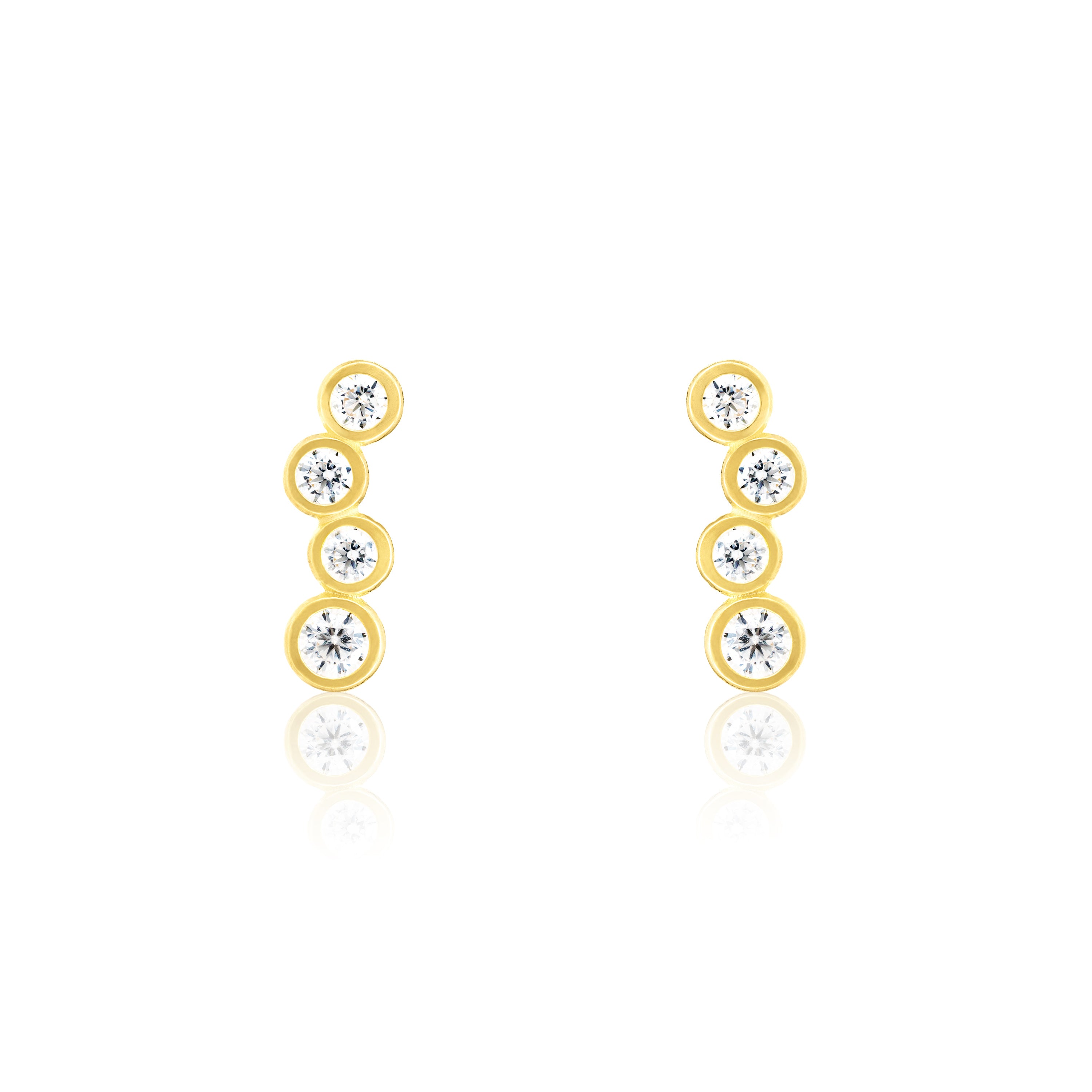 Cubic Zirconia Bubbles Drop Stud Earring