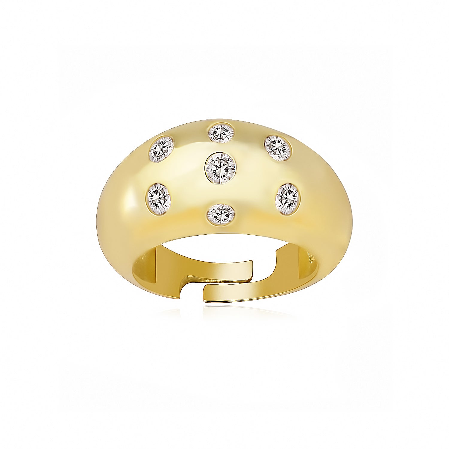 Cubic Zirconia Dome Ring
