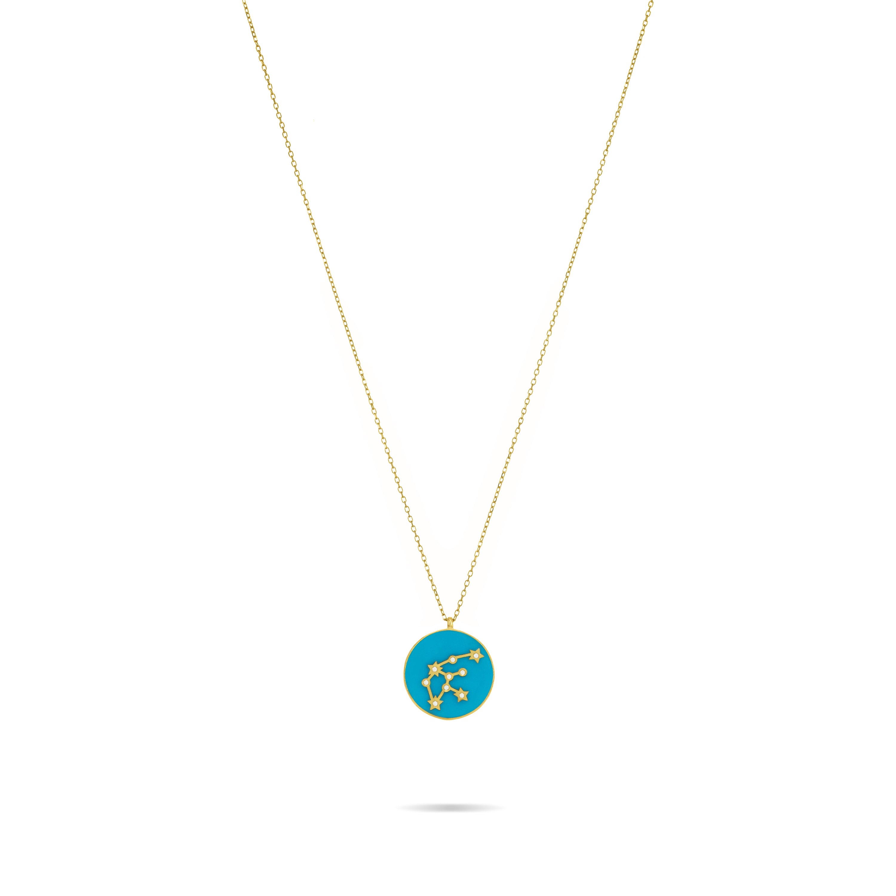 Cubic Zirconia Enamel Circle Constellation Necklace