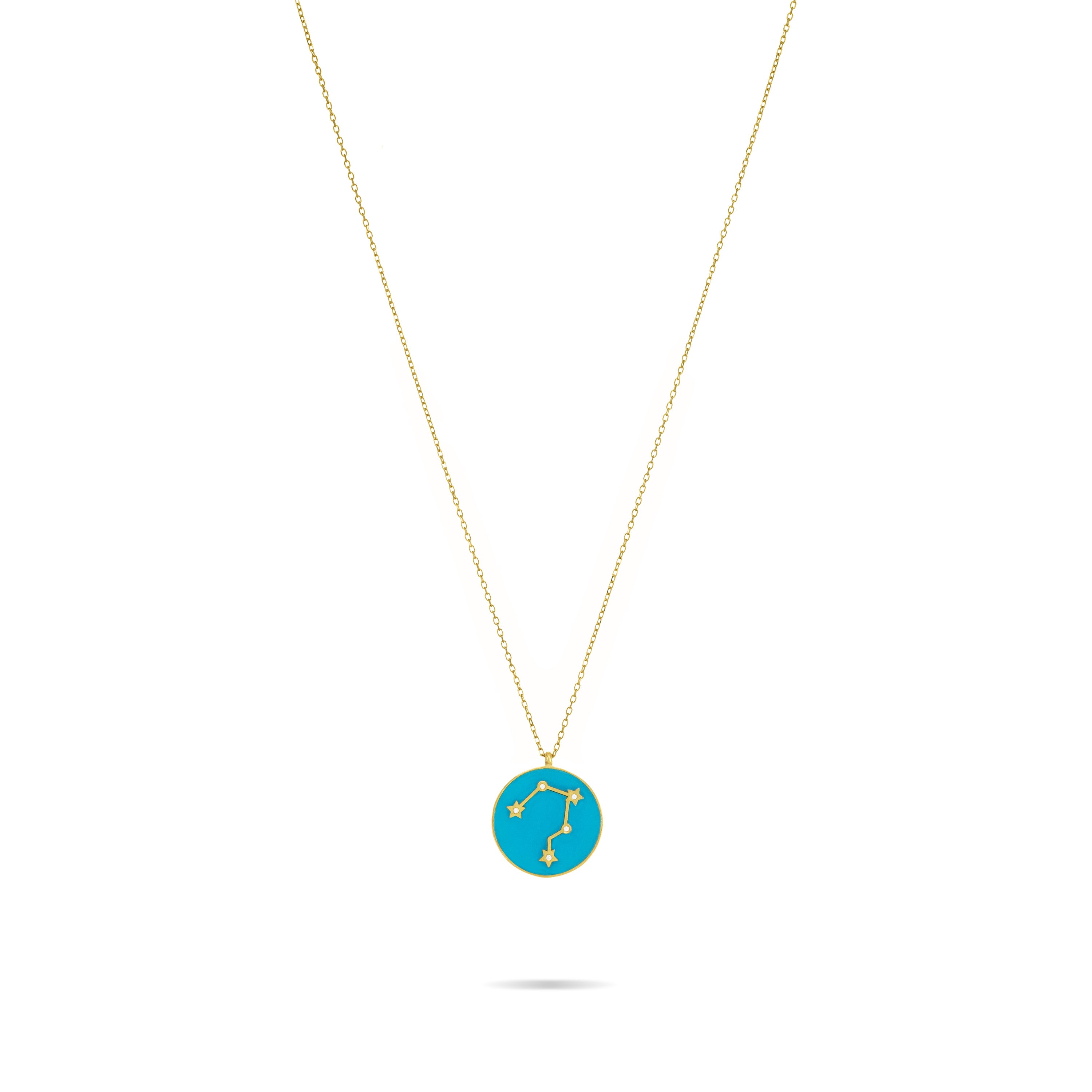 Cubic Zirconia Enamel Circle Constellation Necklace