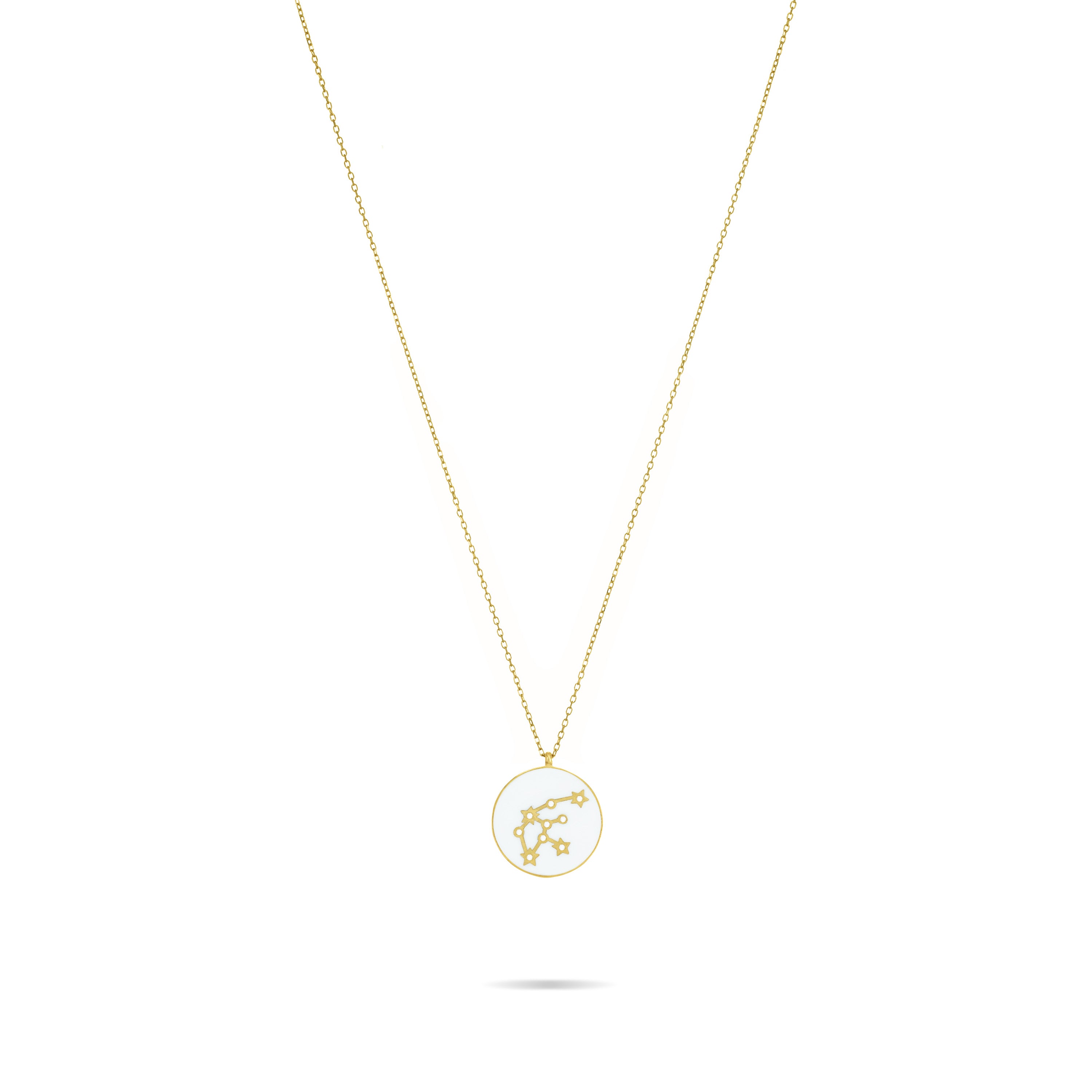 Cubic Zirconia Enamel Circle Constellation Necklace