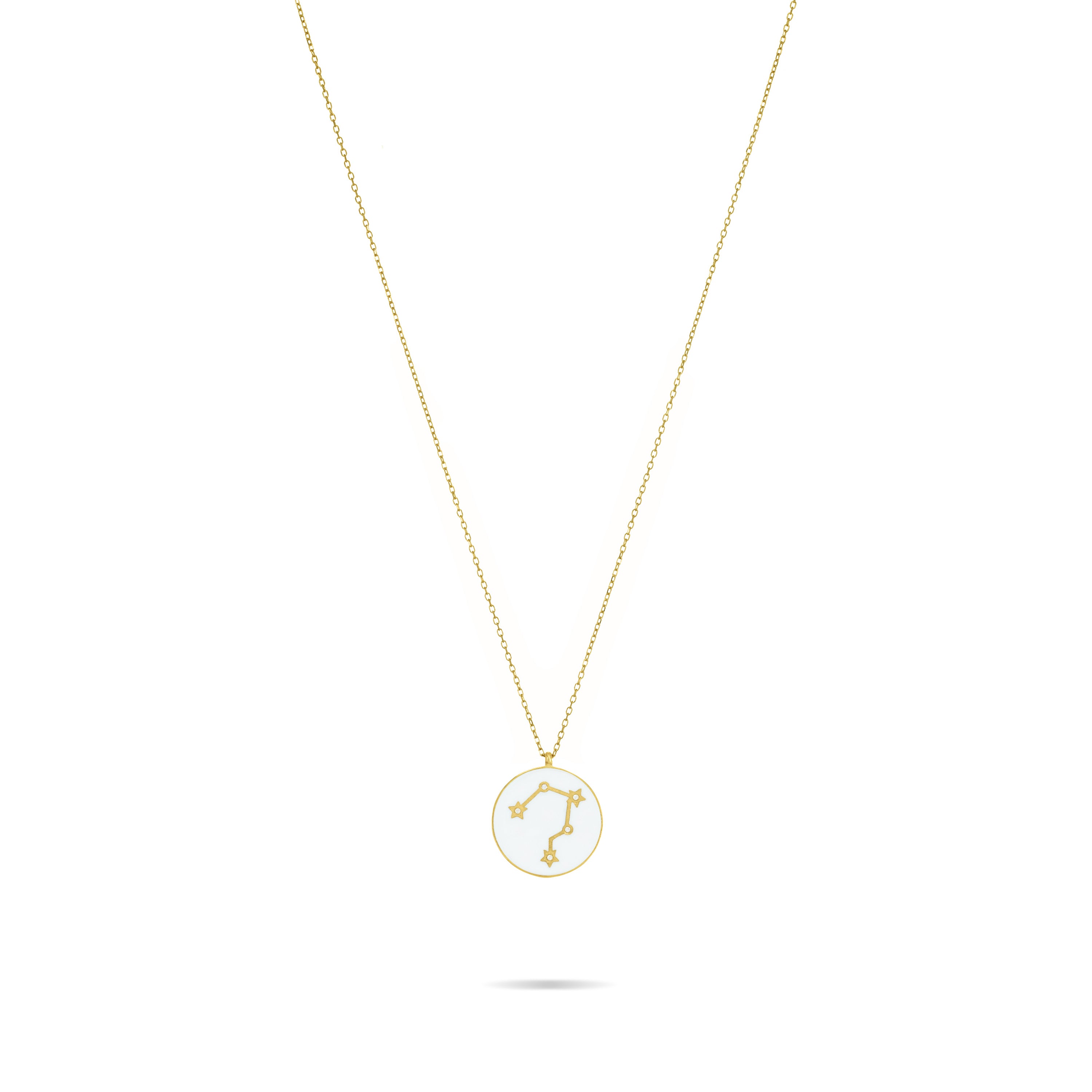 Cubic Zirconia Enamel Circle Constellation Necklace