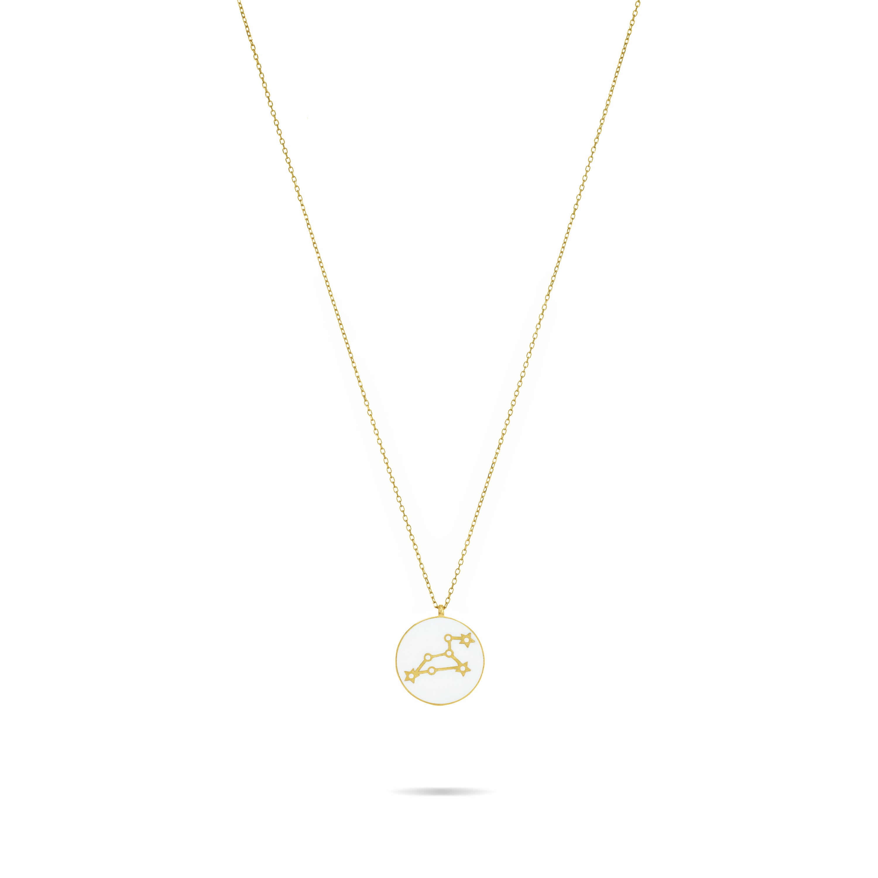 Cubic Zirconia Enamel Circle Constellation Necklace