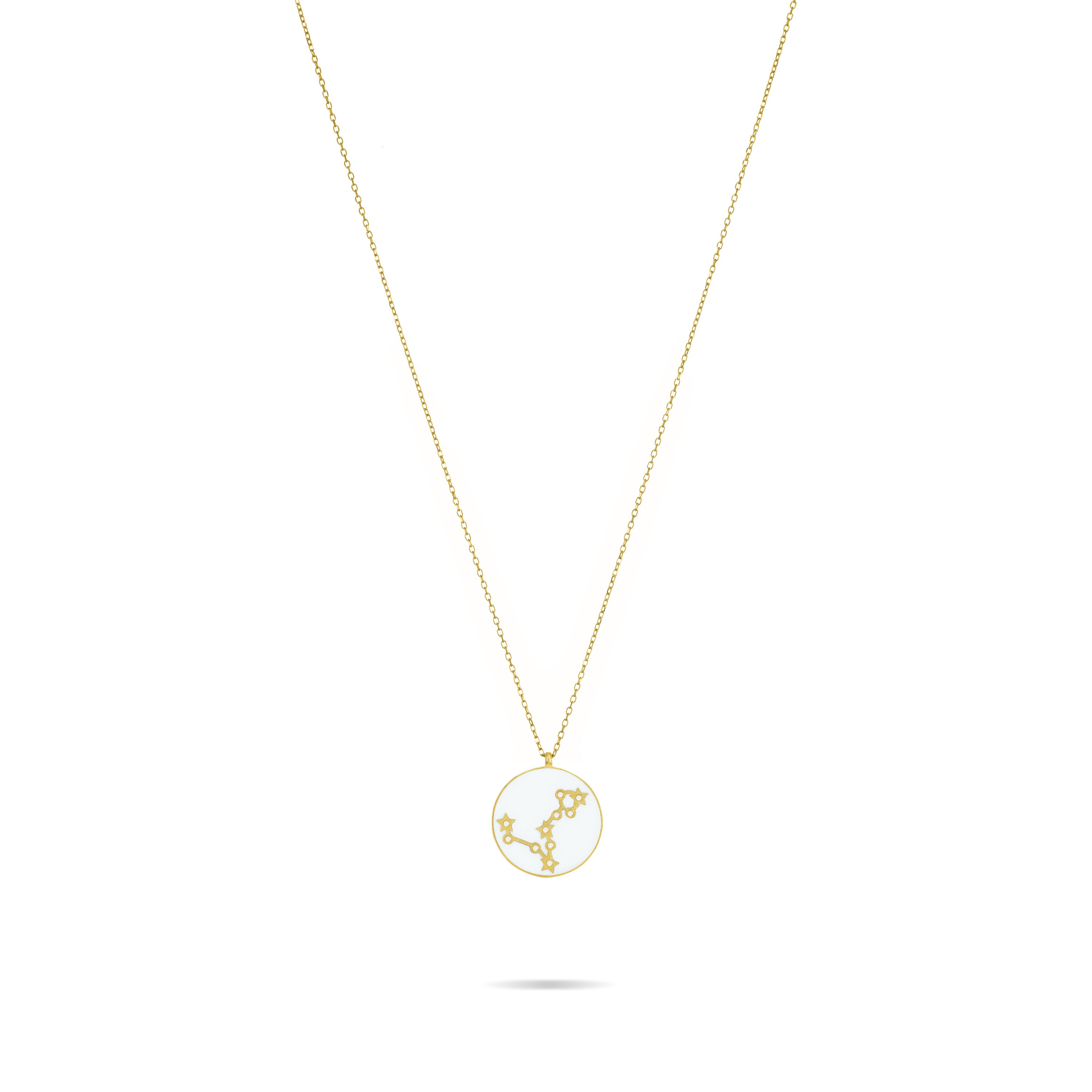 Cubic Zirconia Enamel Circle Constellation Necklace