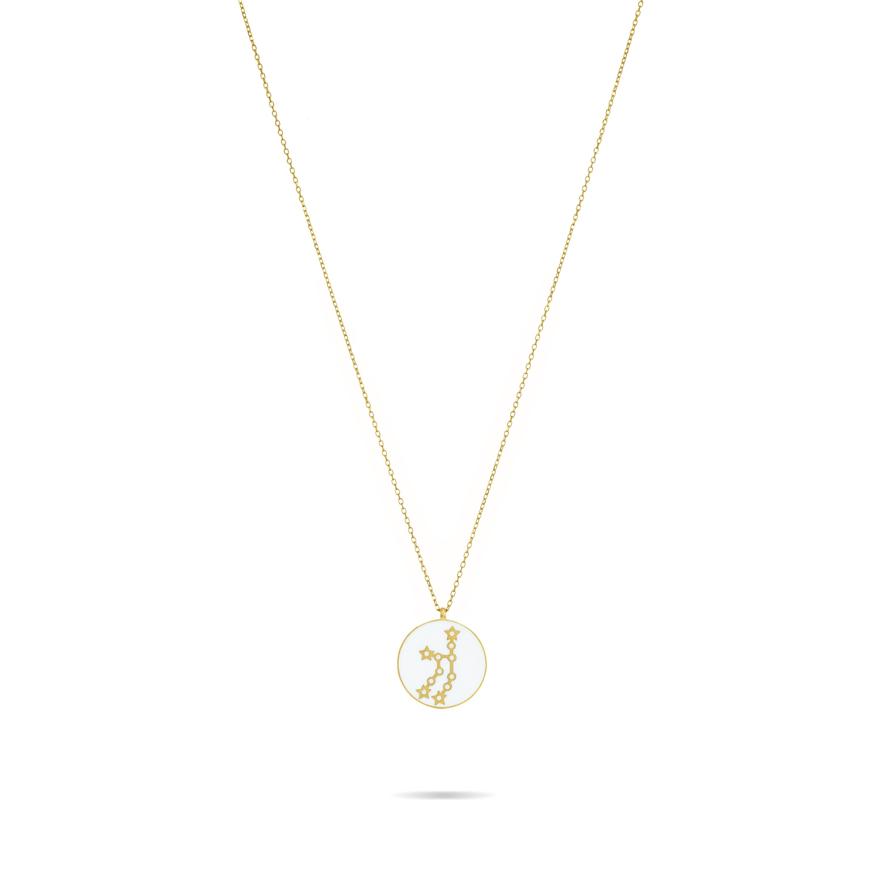 Cubic Zirconia Enamel Circle Constellation Necklace