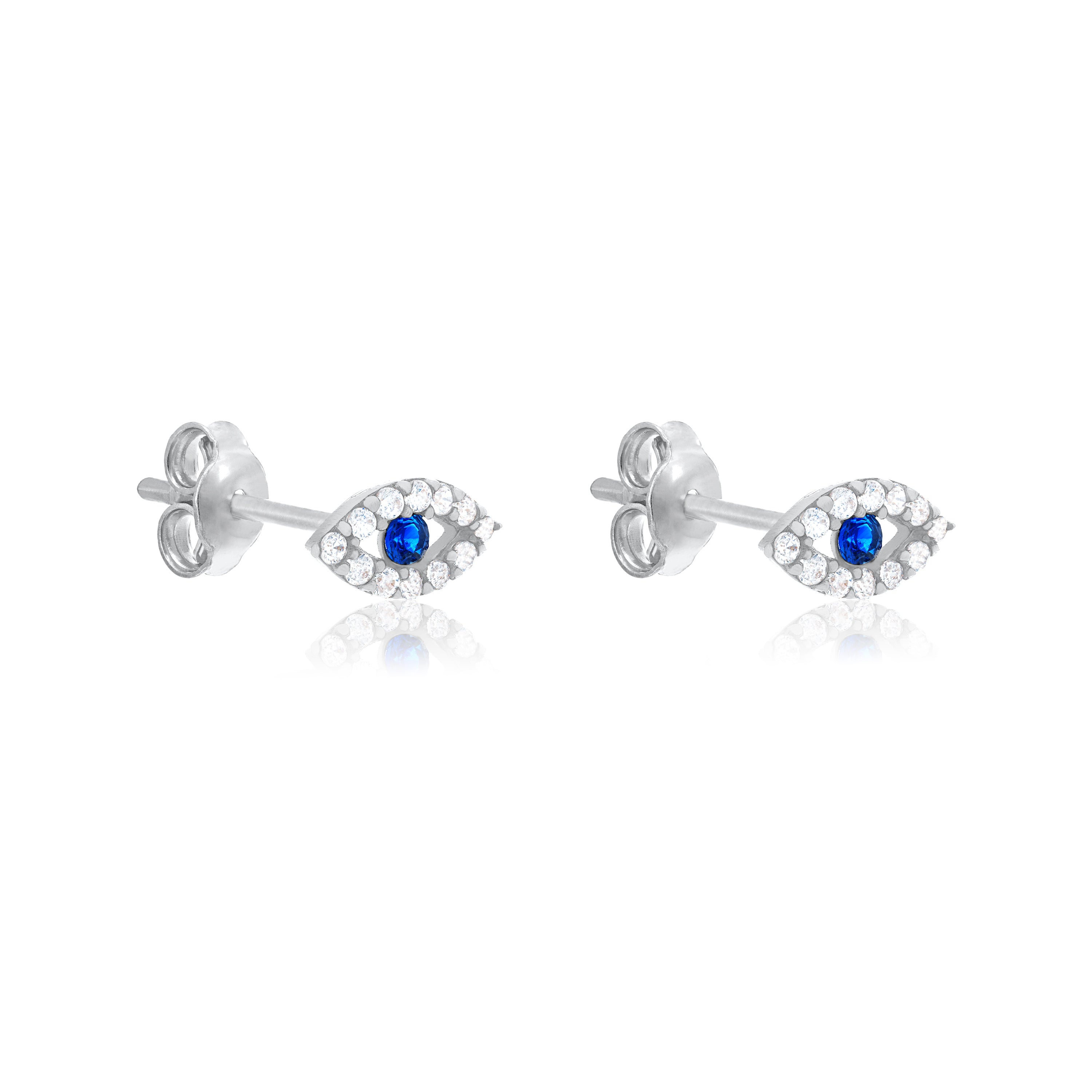 Cubic Zirconia Evil Eye Stud Earring