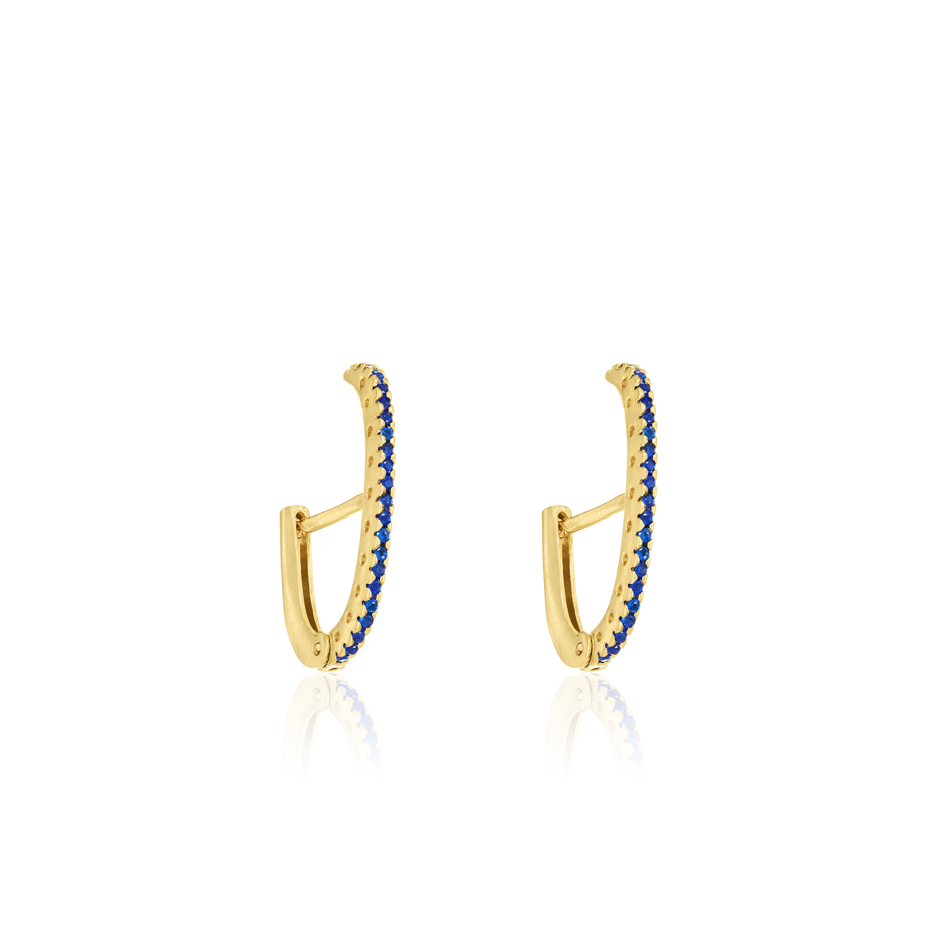 Cubic Zirconia Suspender Hoop Earring