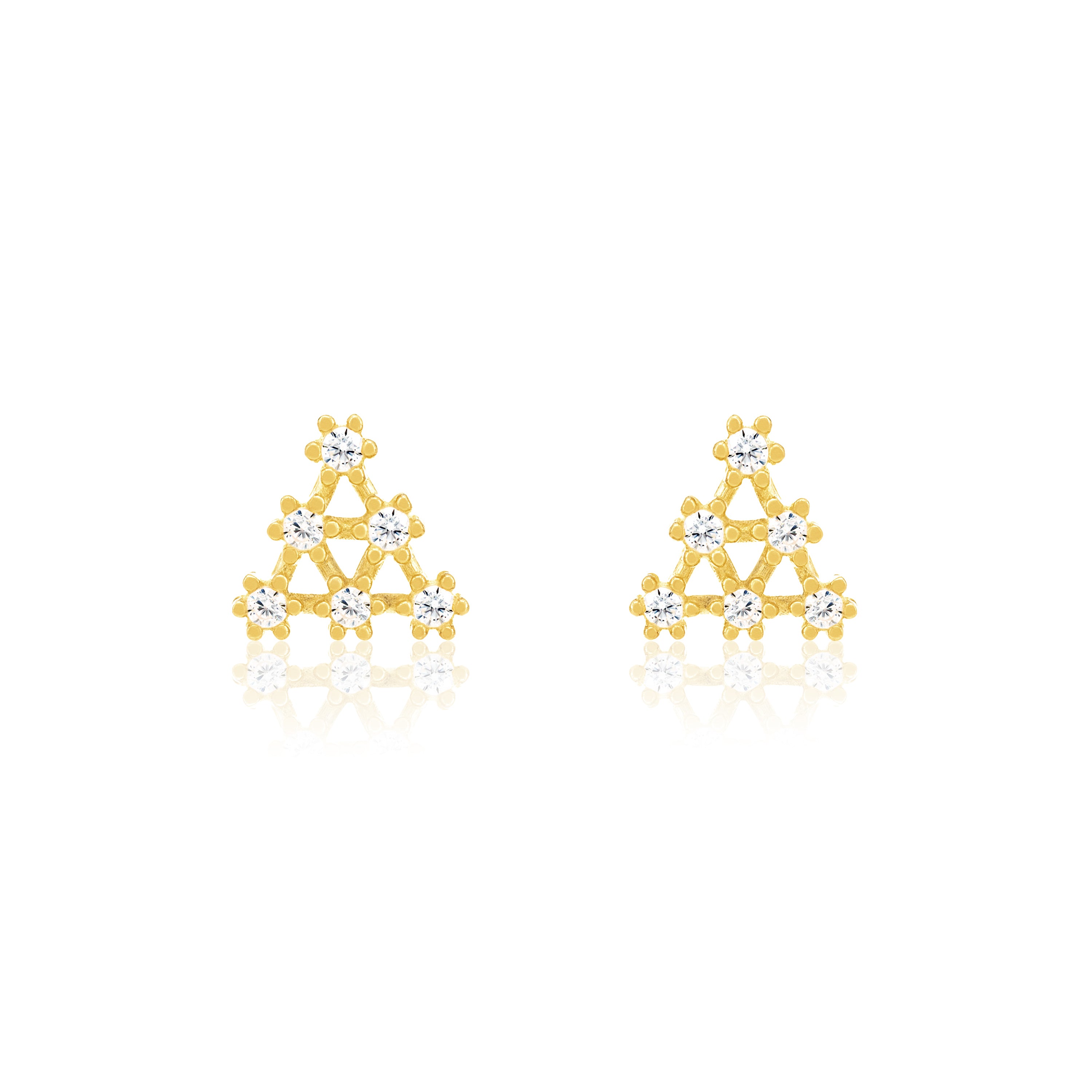 Cubic Zirconia Triangle Shape Stud Earring