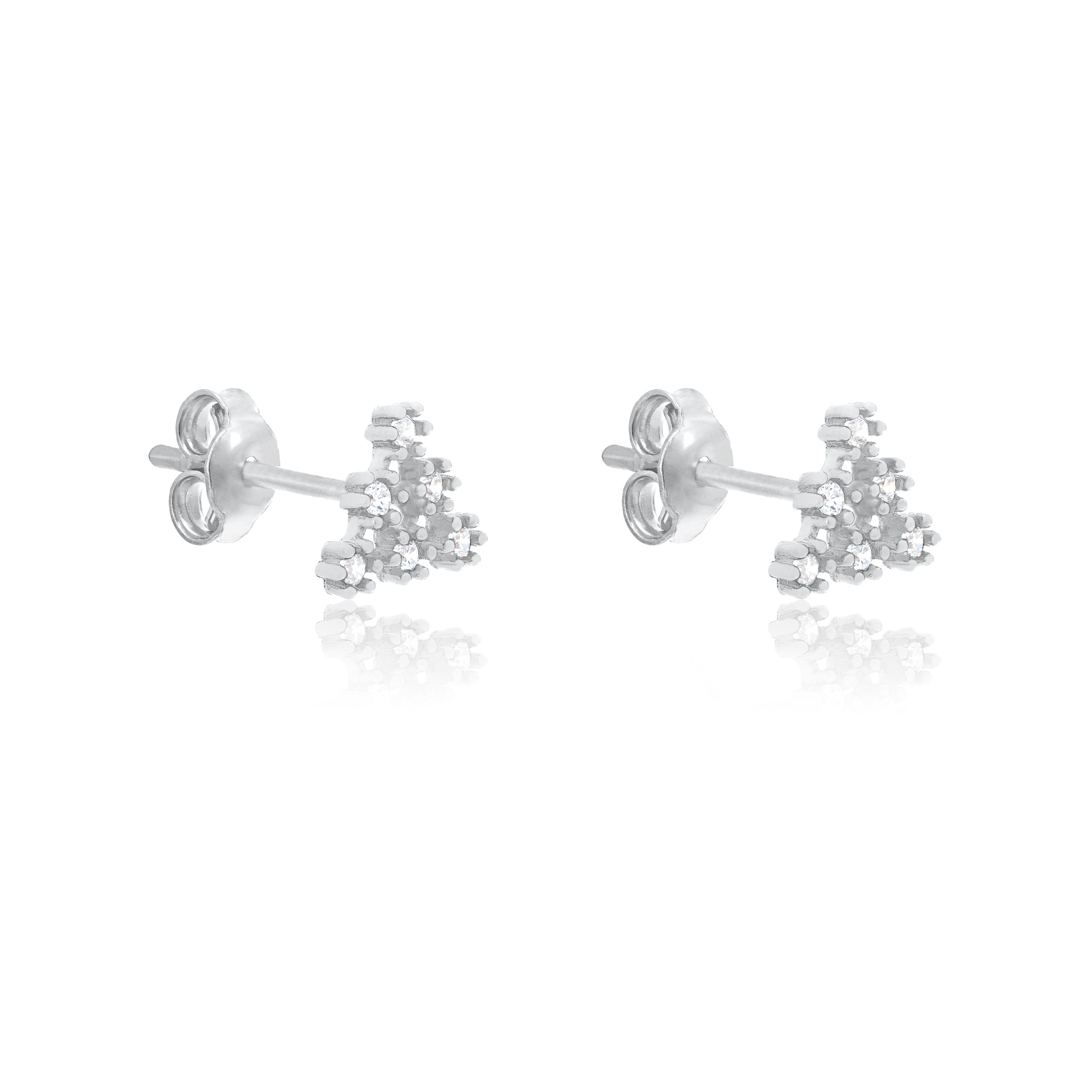 Cubic Zirconia Triangle Shape Stud Earring
