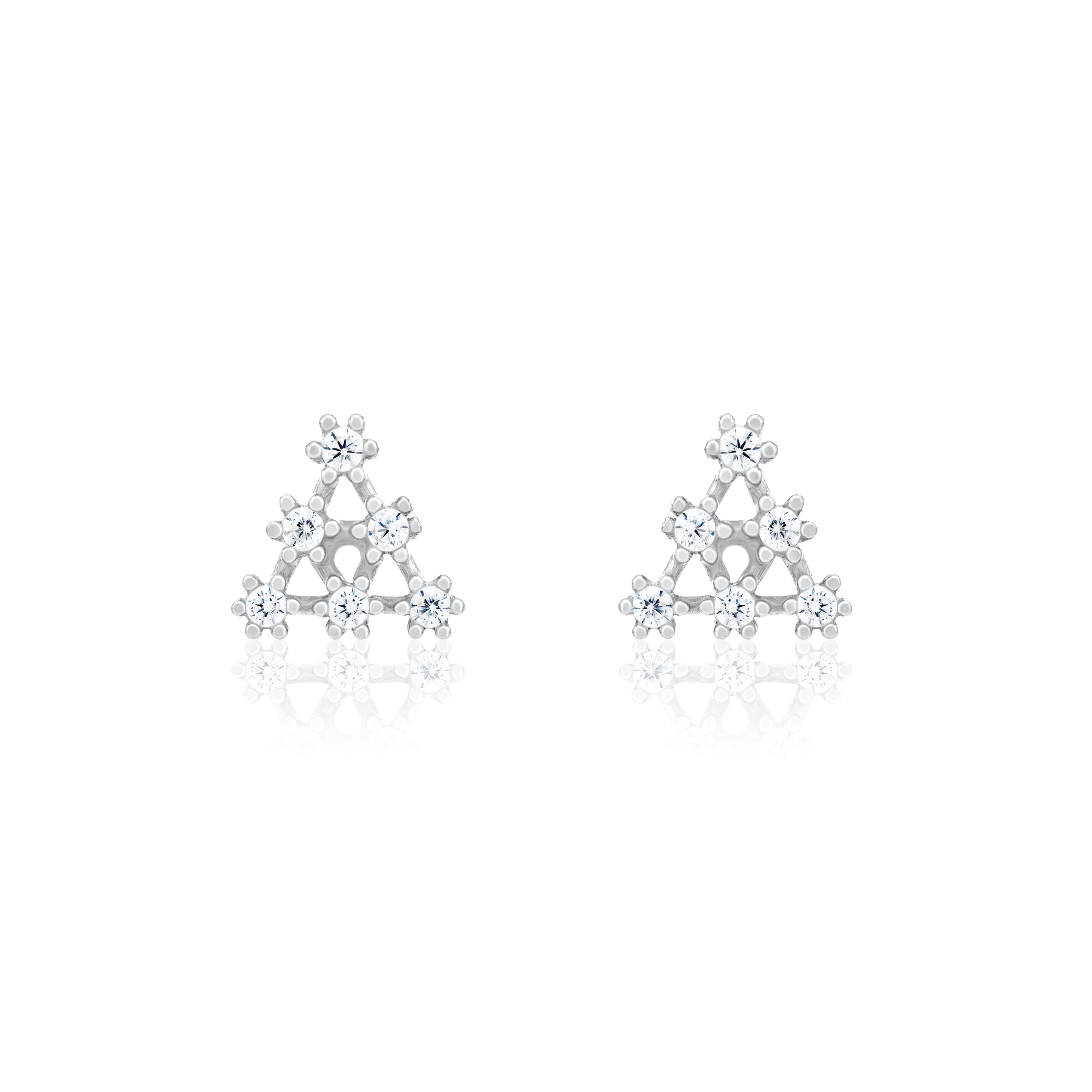 Cubic Zirconia Triangle Shape Stud Earring