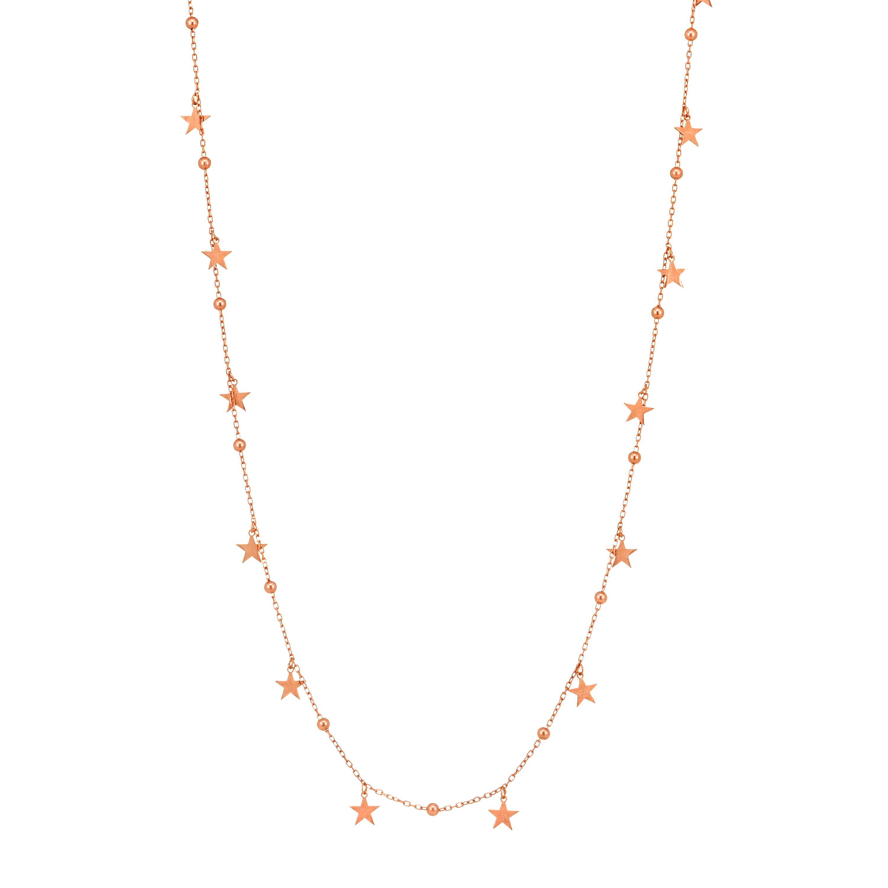 Dots And Star Droplets Long Necklace