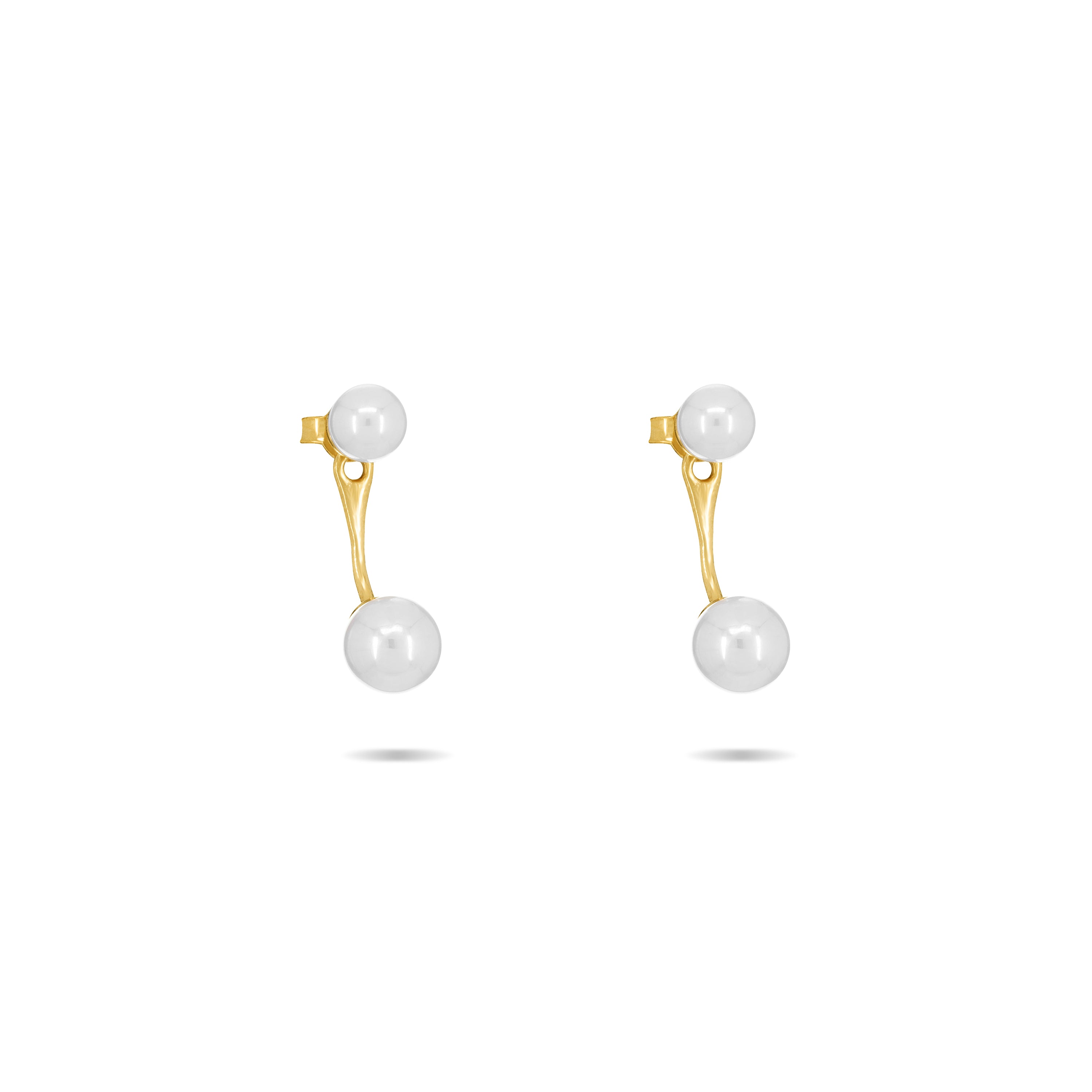 Double Pearl Ear Jacket Earring