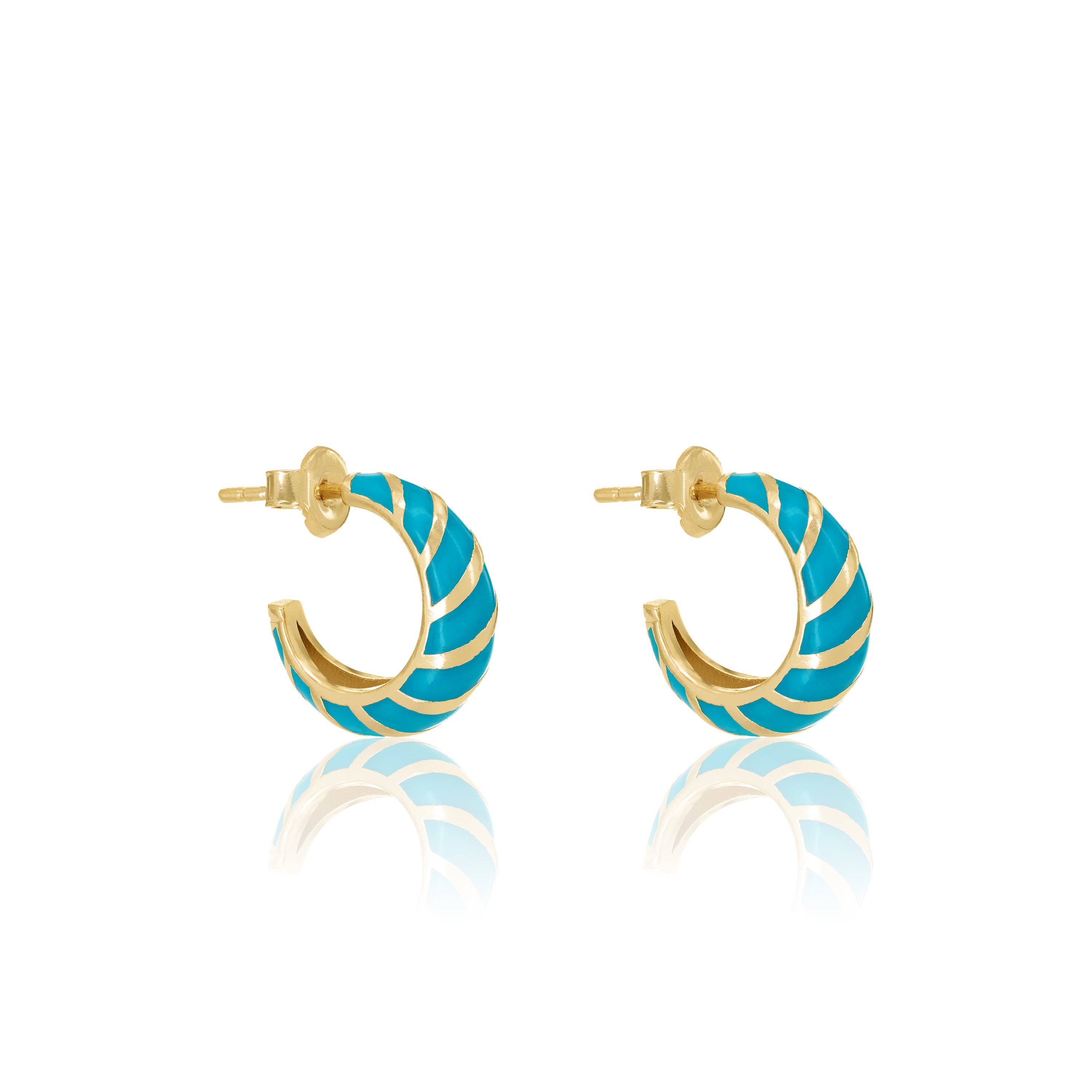 Enamel Stripes Half Hoop Earring